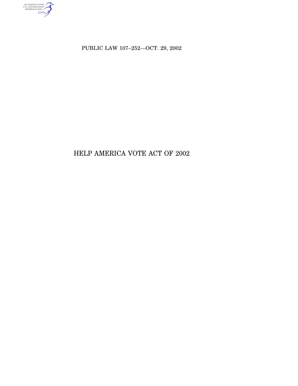 Help America Vote Act of 2002