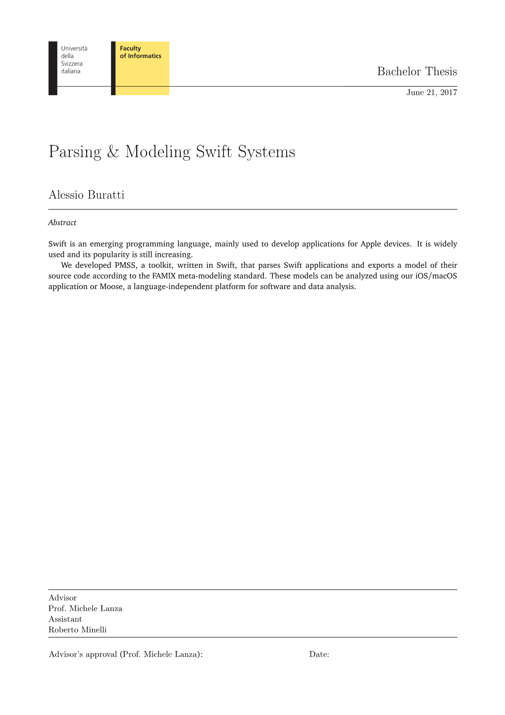 Parsing & Modeling Swift Systems