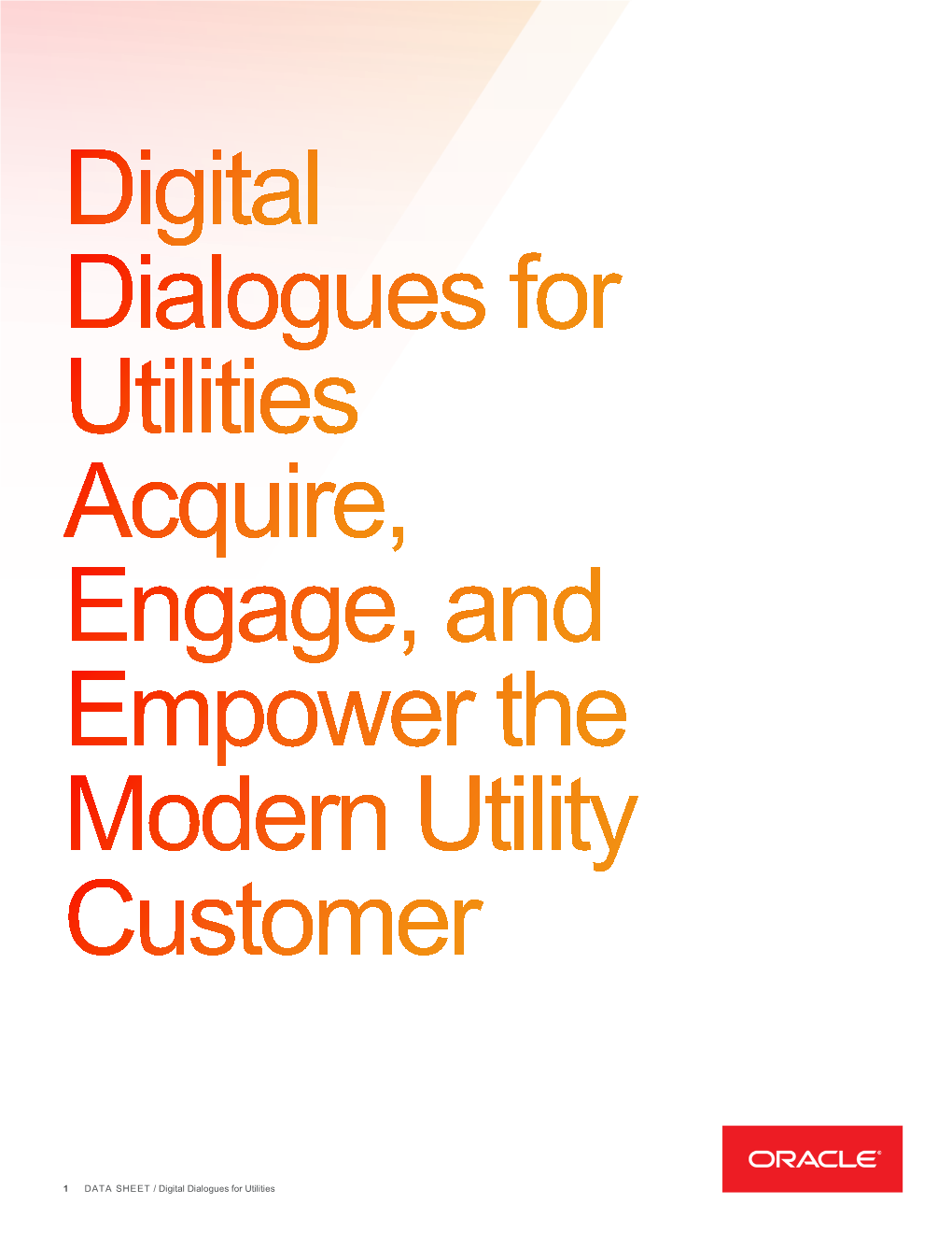 Oracle Digital Dialogues for Utilities Data Sheet