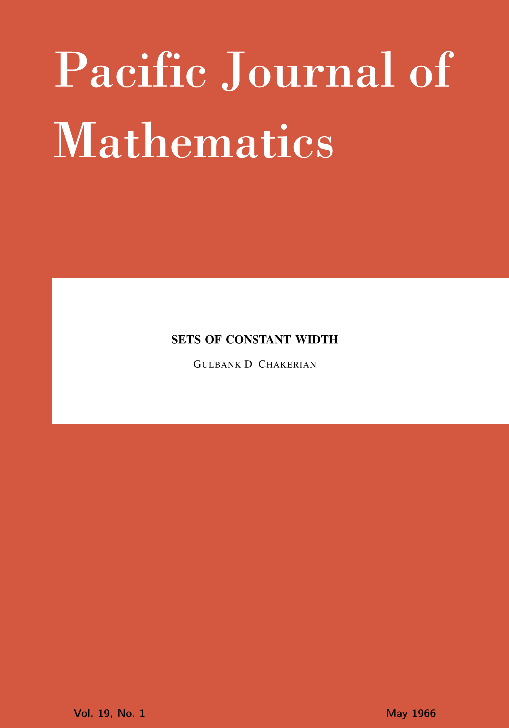 Sets of Constant Width