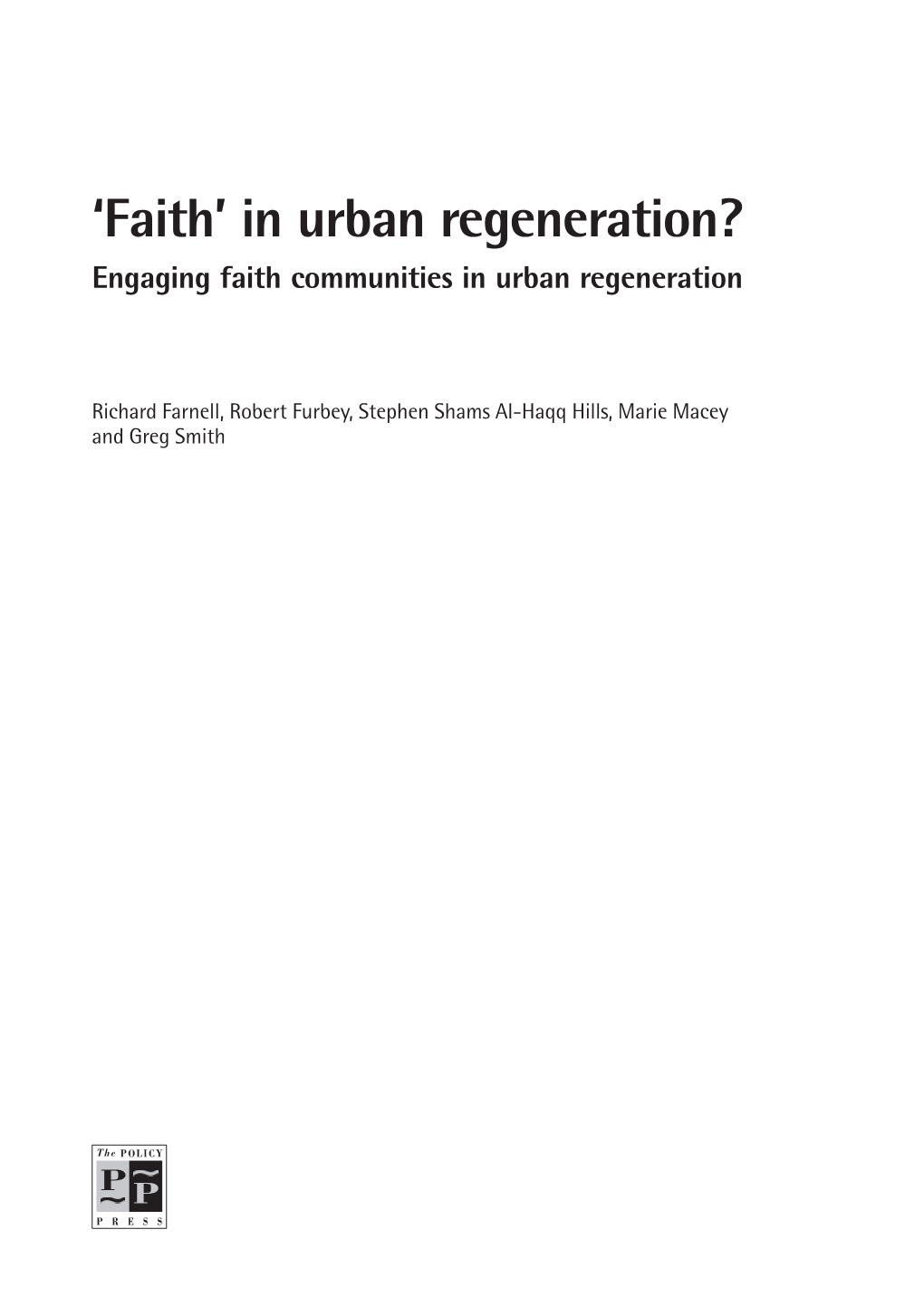 Engaging Faith Communities in Urban Regeneration