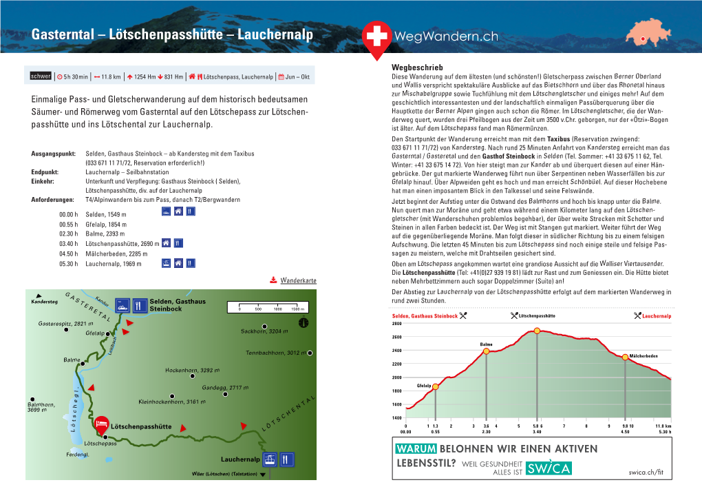 Gasterntal – Lötschenpasshütte – Lauchernalp