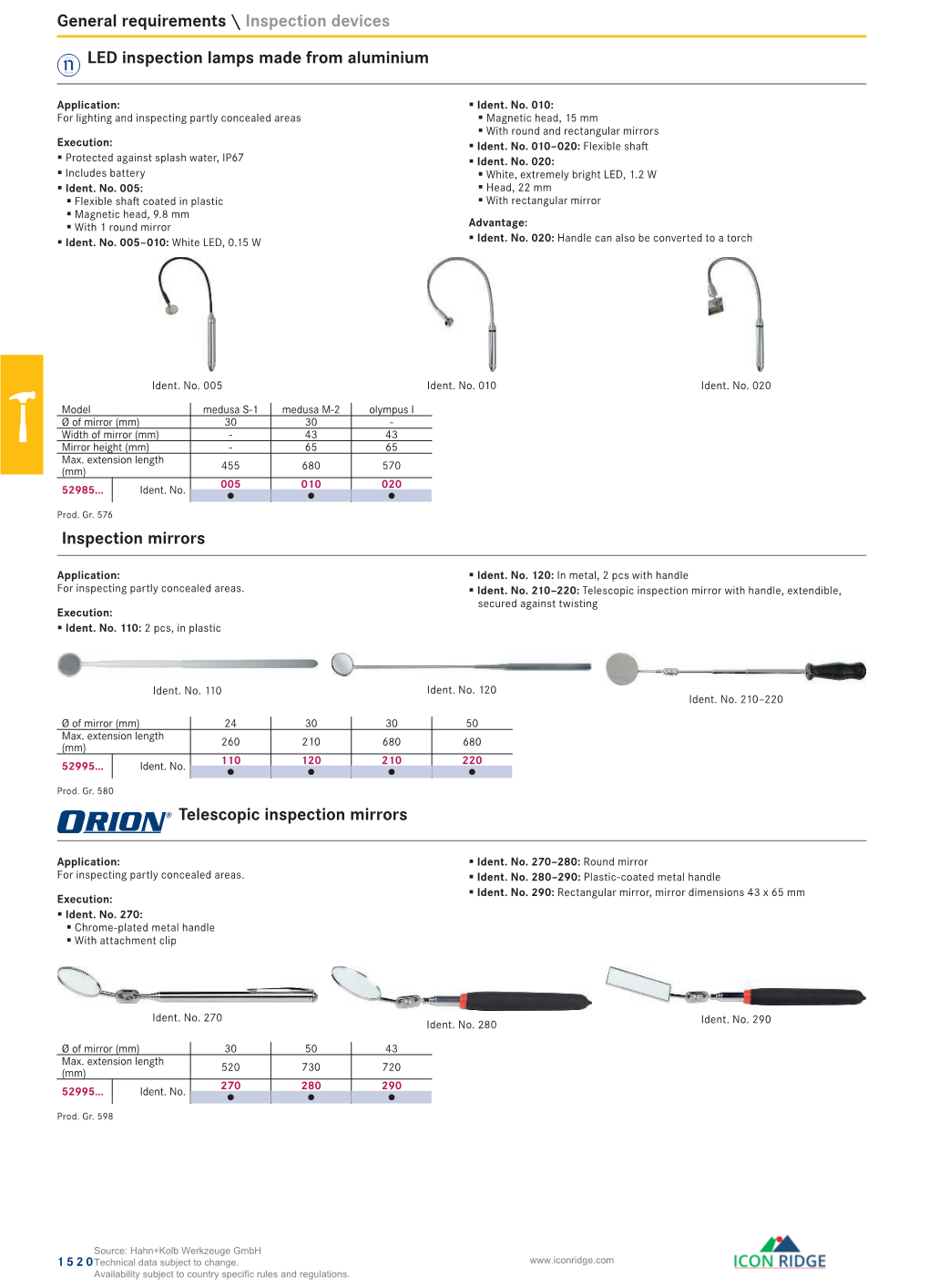 General Requirements \ Inspection Devices LED Inspection Lamps
