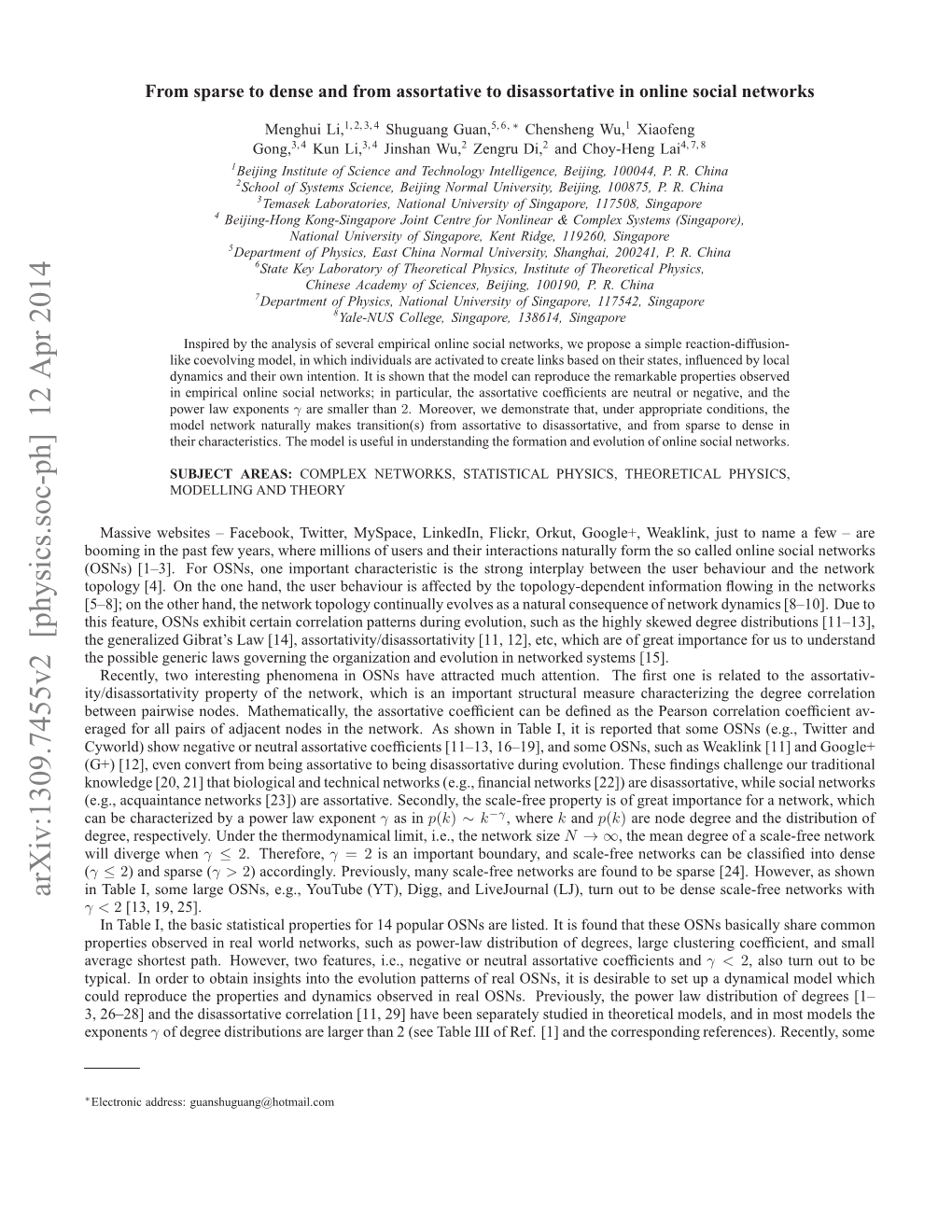 From Sparse to Dense and from Assortative to Disassortative In