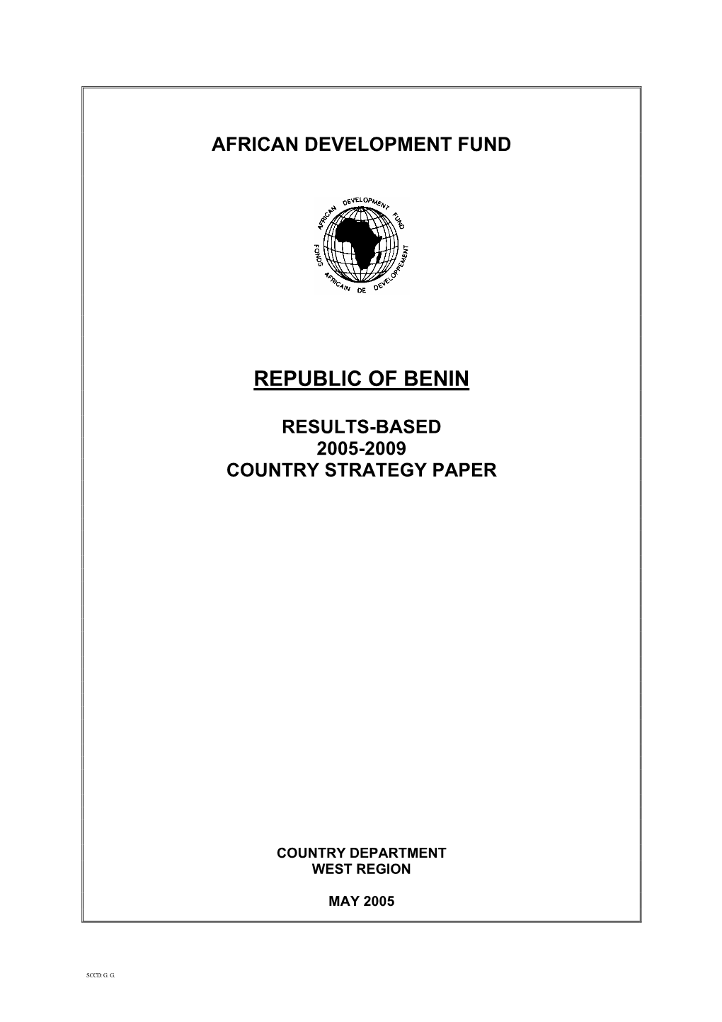 2005-2009-Benin-Country Strategy Paper