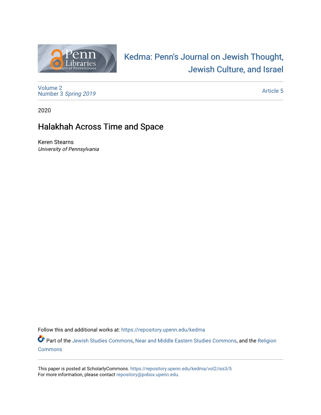 Halakhah Across Time and Space