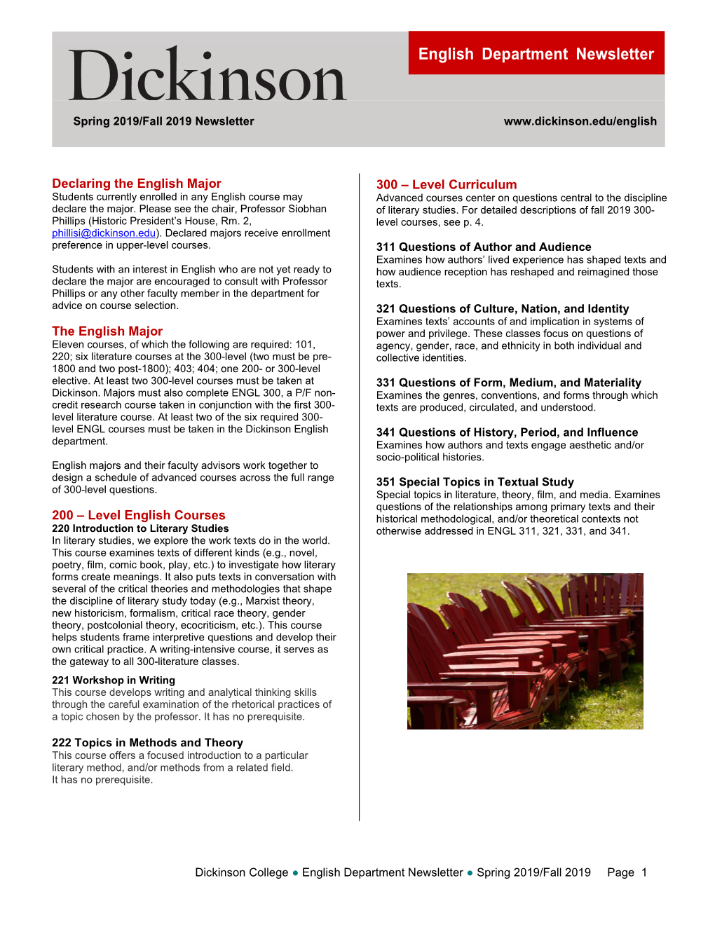 English Department Newsletter