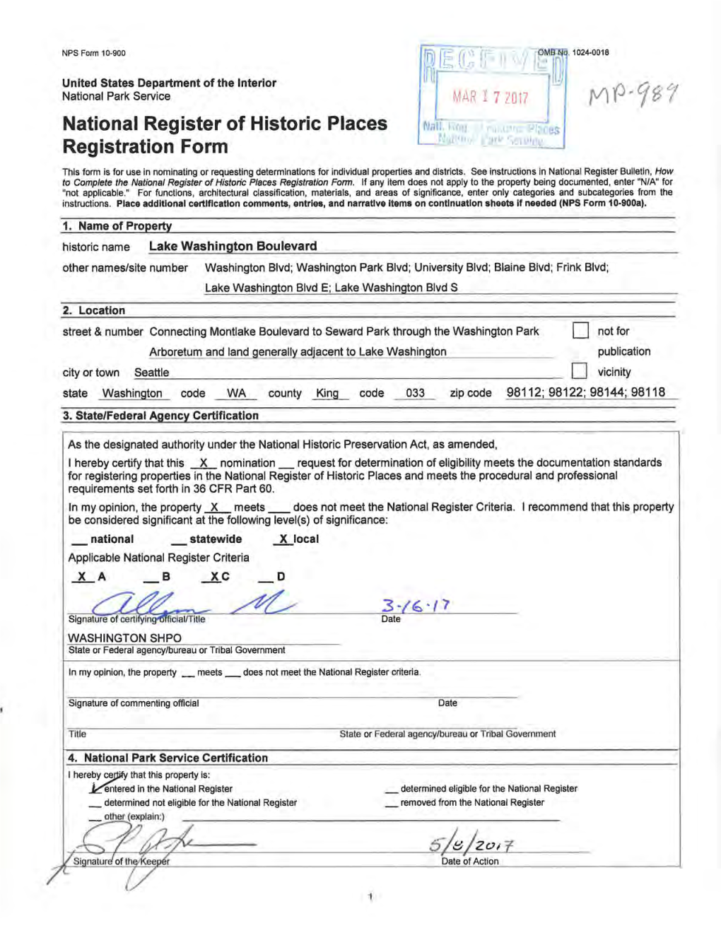 National Register of Historic Places Registration Form