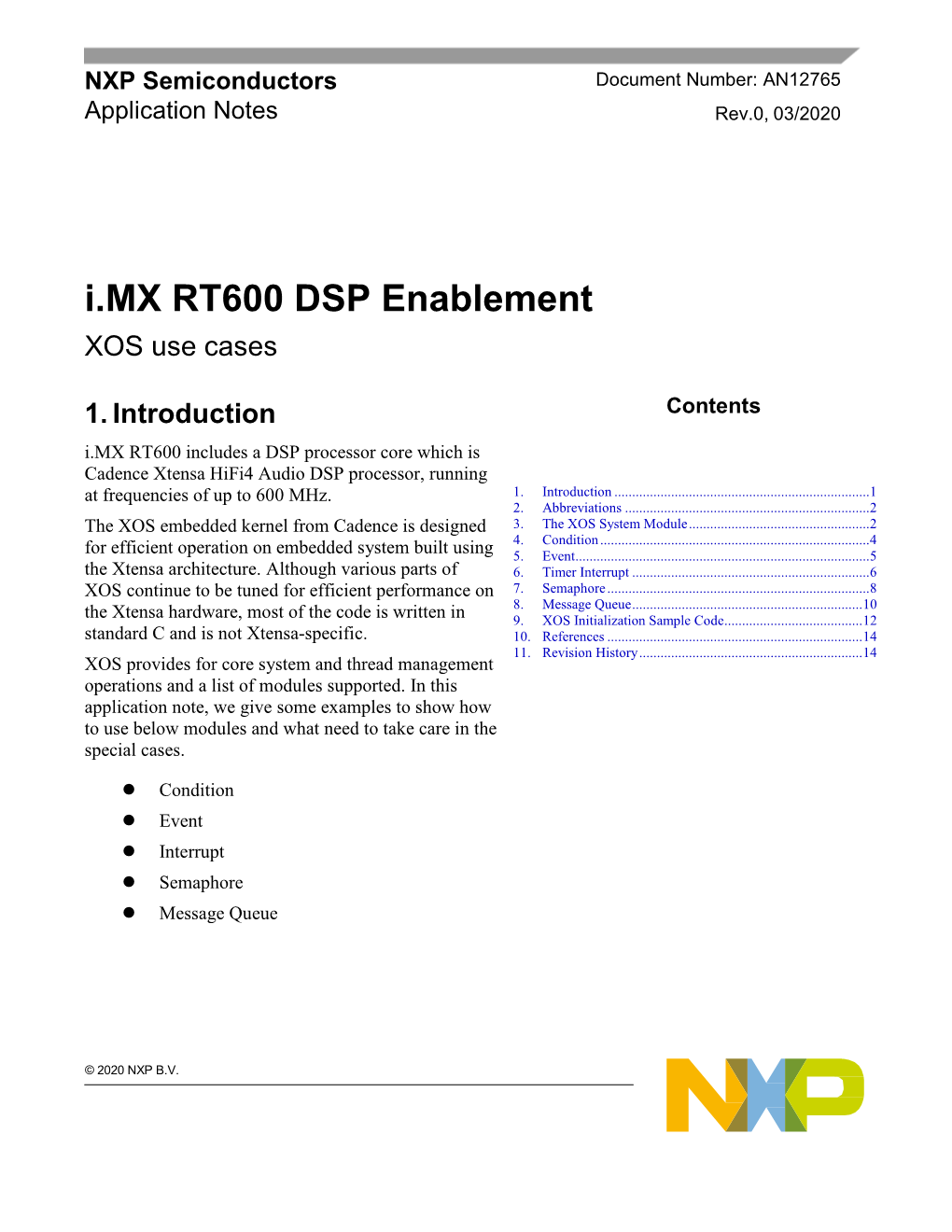 AN12765 I.MX RT600 DSP Enablement