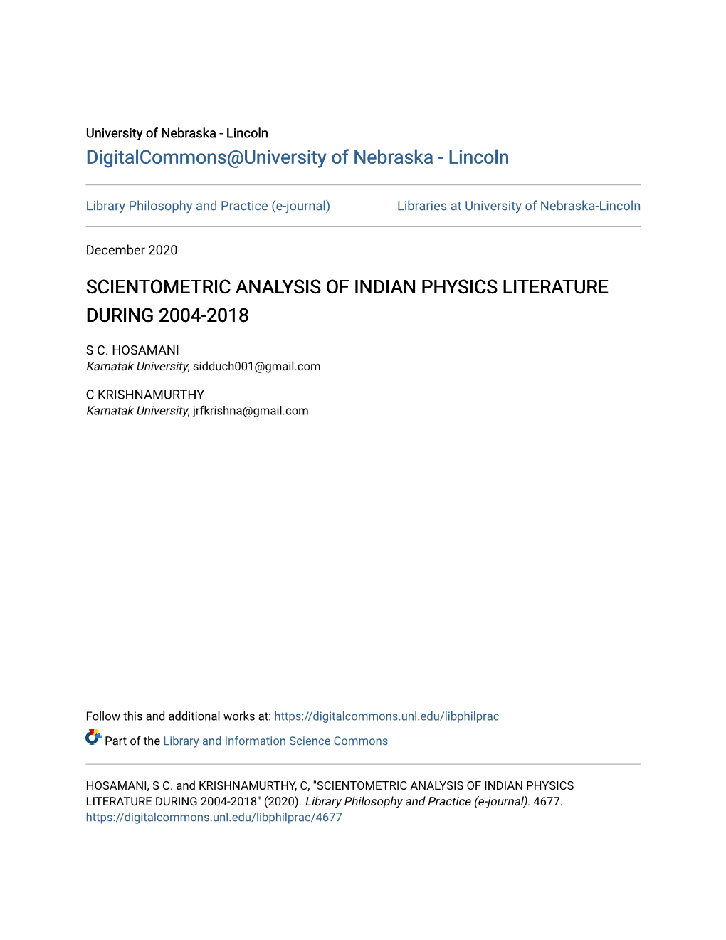 Scientometric Analysis of Indian Physics Literature During 2004-2018