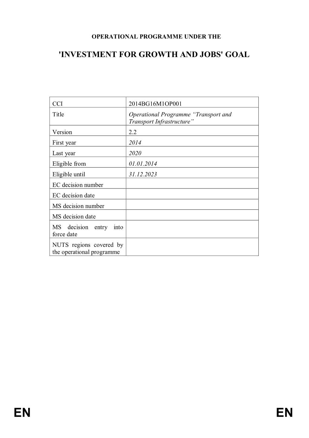 Transport and Transport Infrastructure 2014