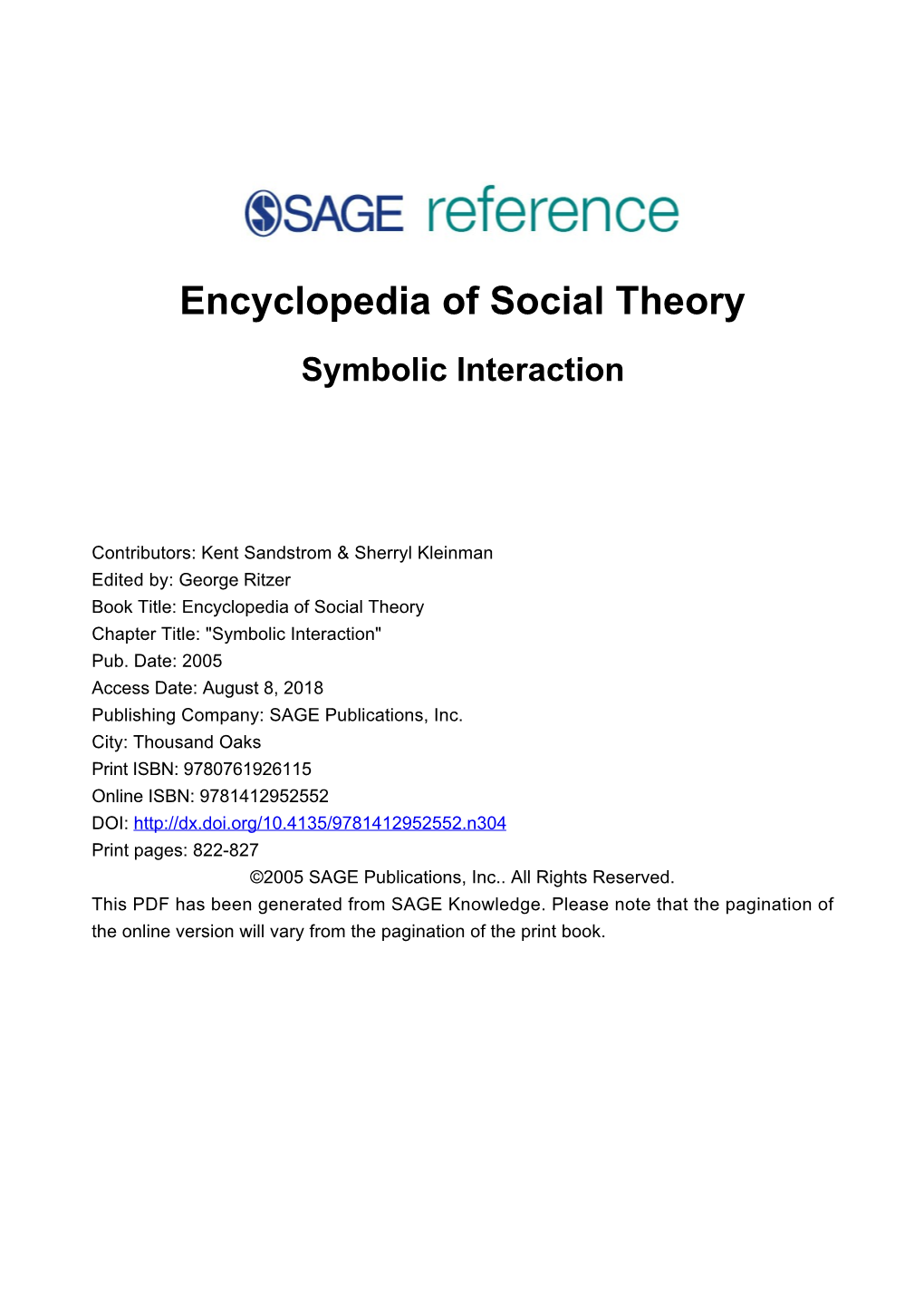 Symbolic Interaction