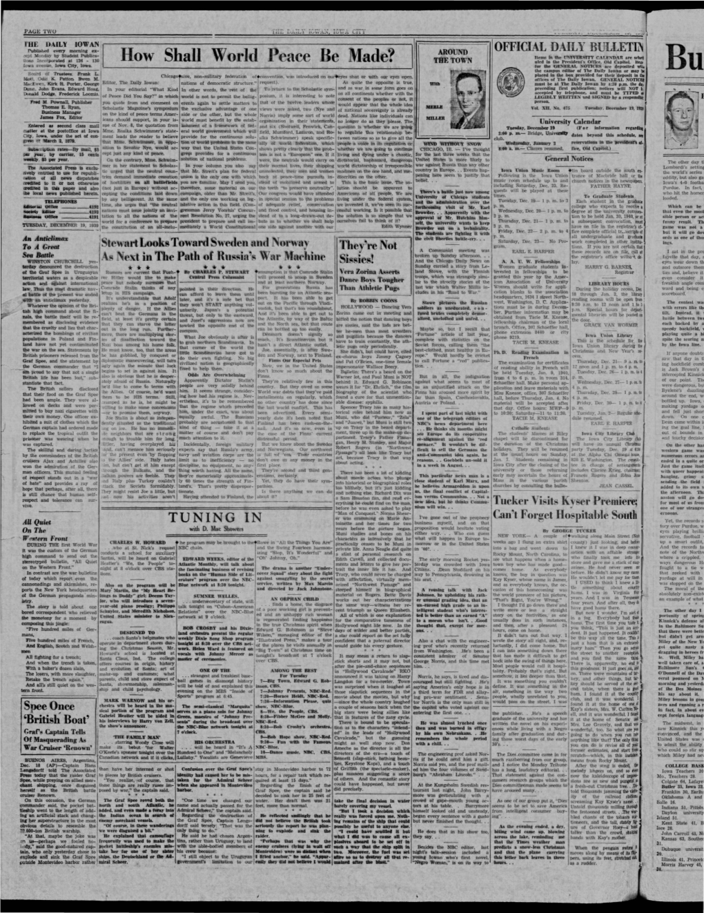 Daily Iowan (Iowa City, Iowa), 1939-12-19