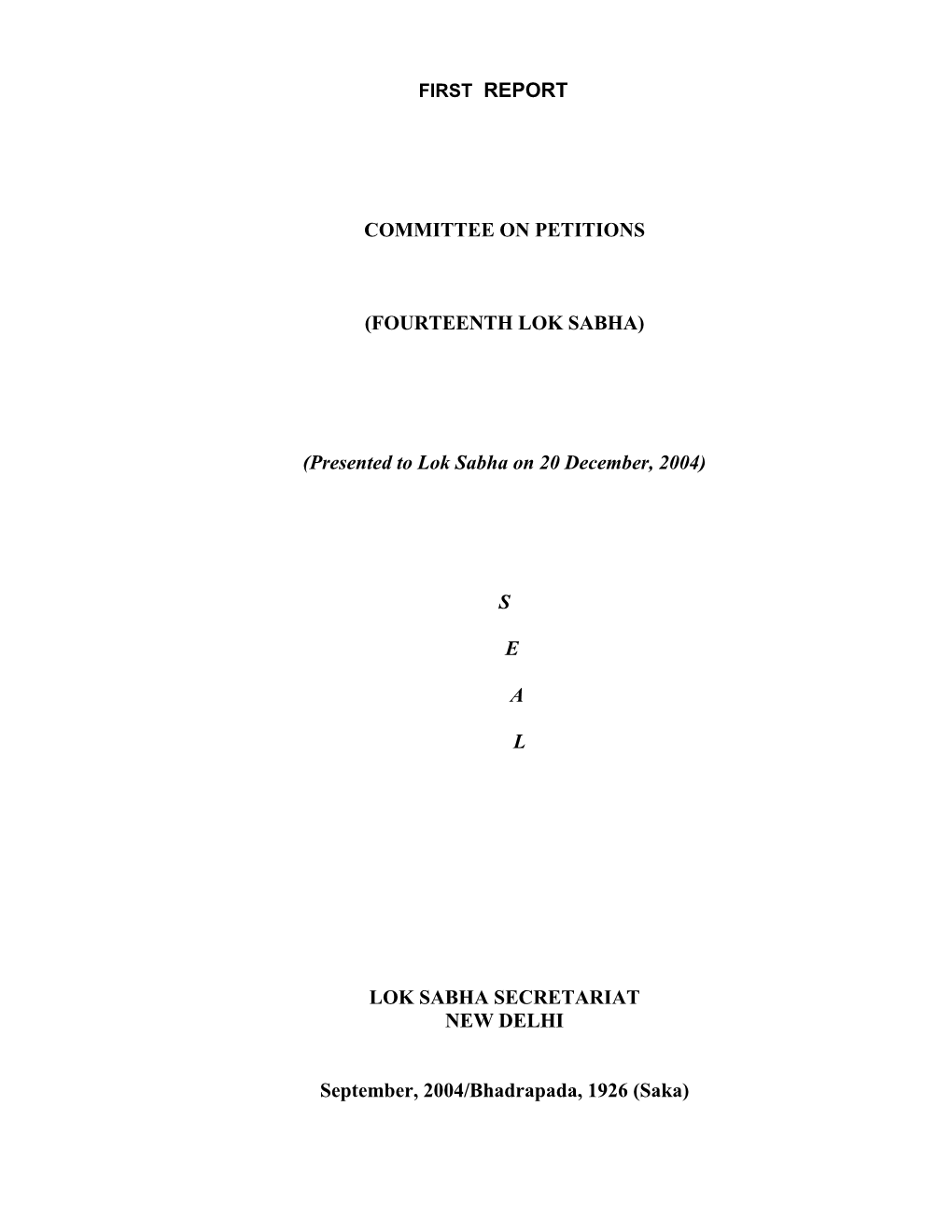 Committee on Petitions (Fourteenth Lok Sabha)