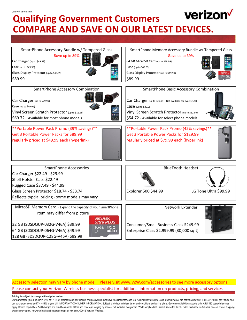 Current Verizon Equipment Offers (Pdf)