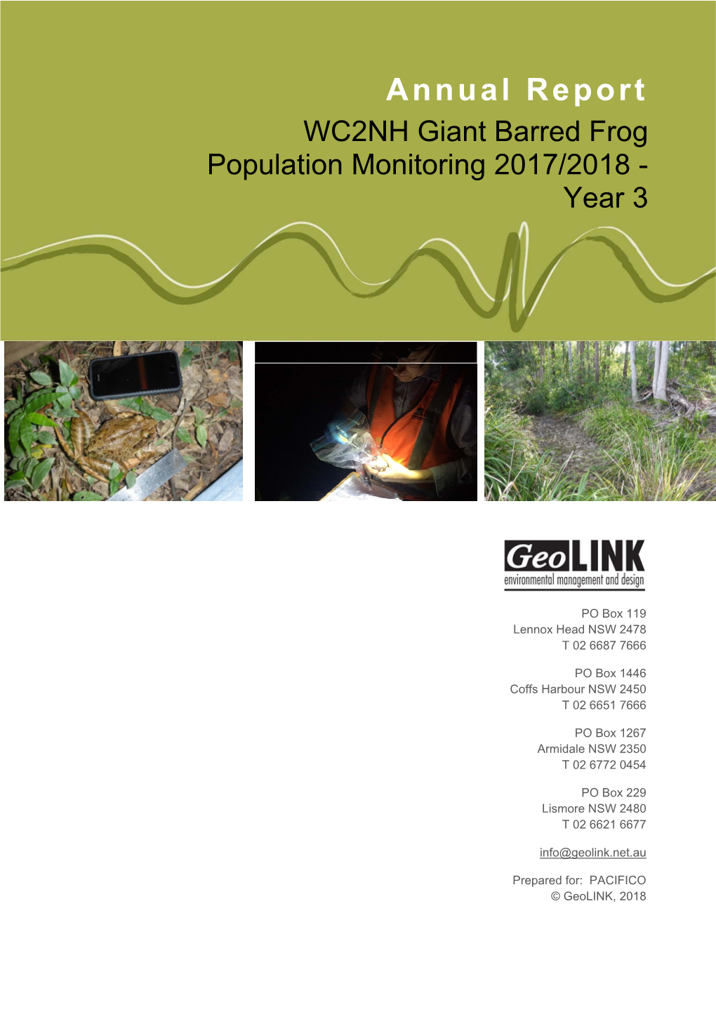 WC2NH Giant Barred Frog Population Monitoring 2017/2018 - Year 3