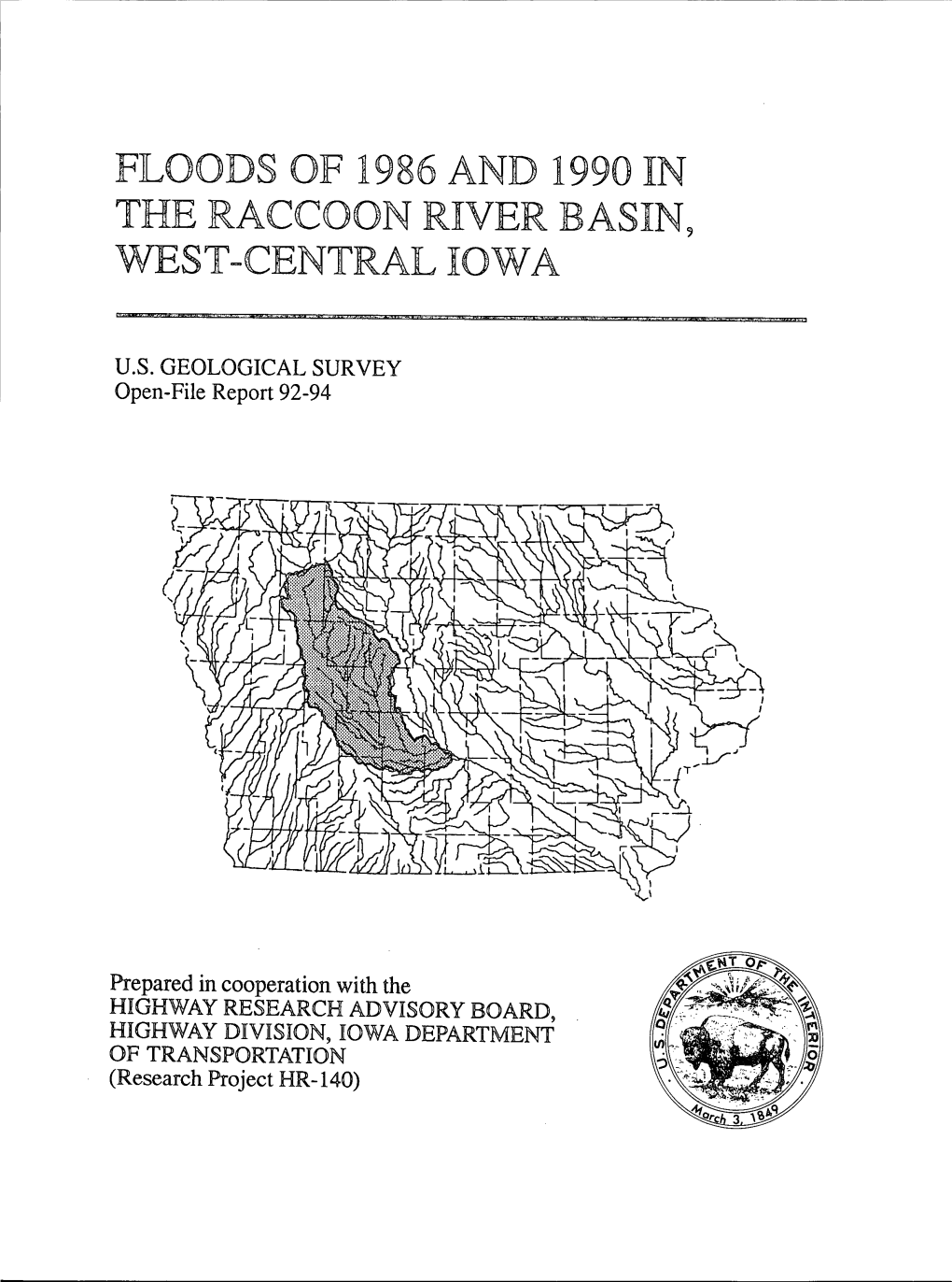 Floods of 1986 and 1990 in the Raccoon River Basin, West-Central Iowa