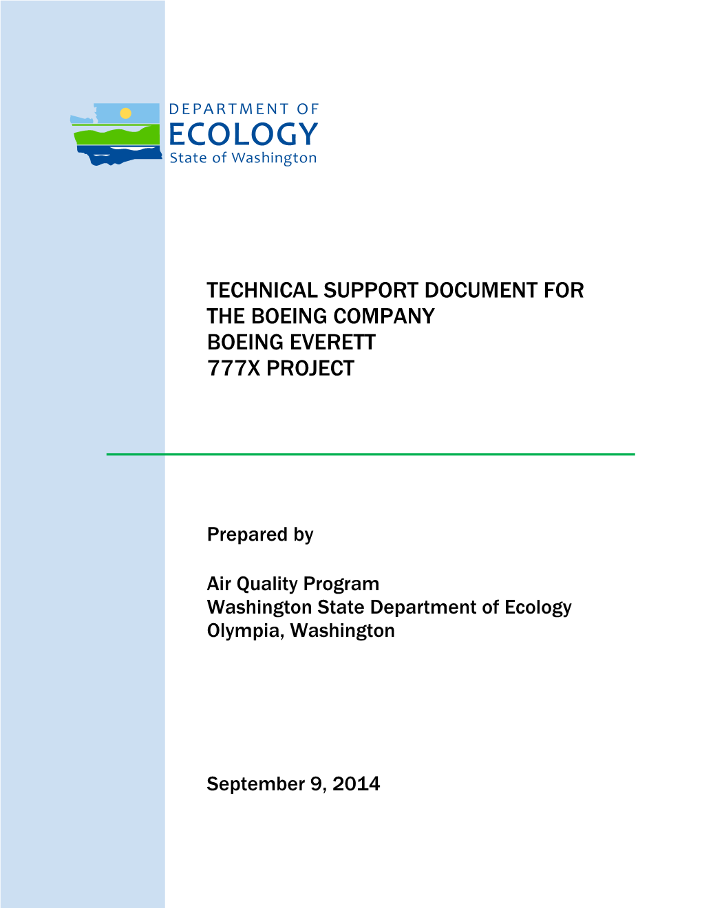 Technical Support Document for the Boeing Company 777X Project