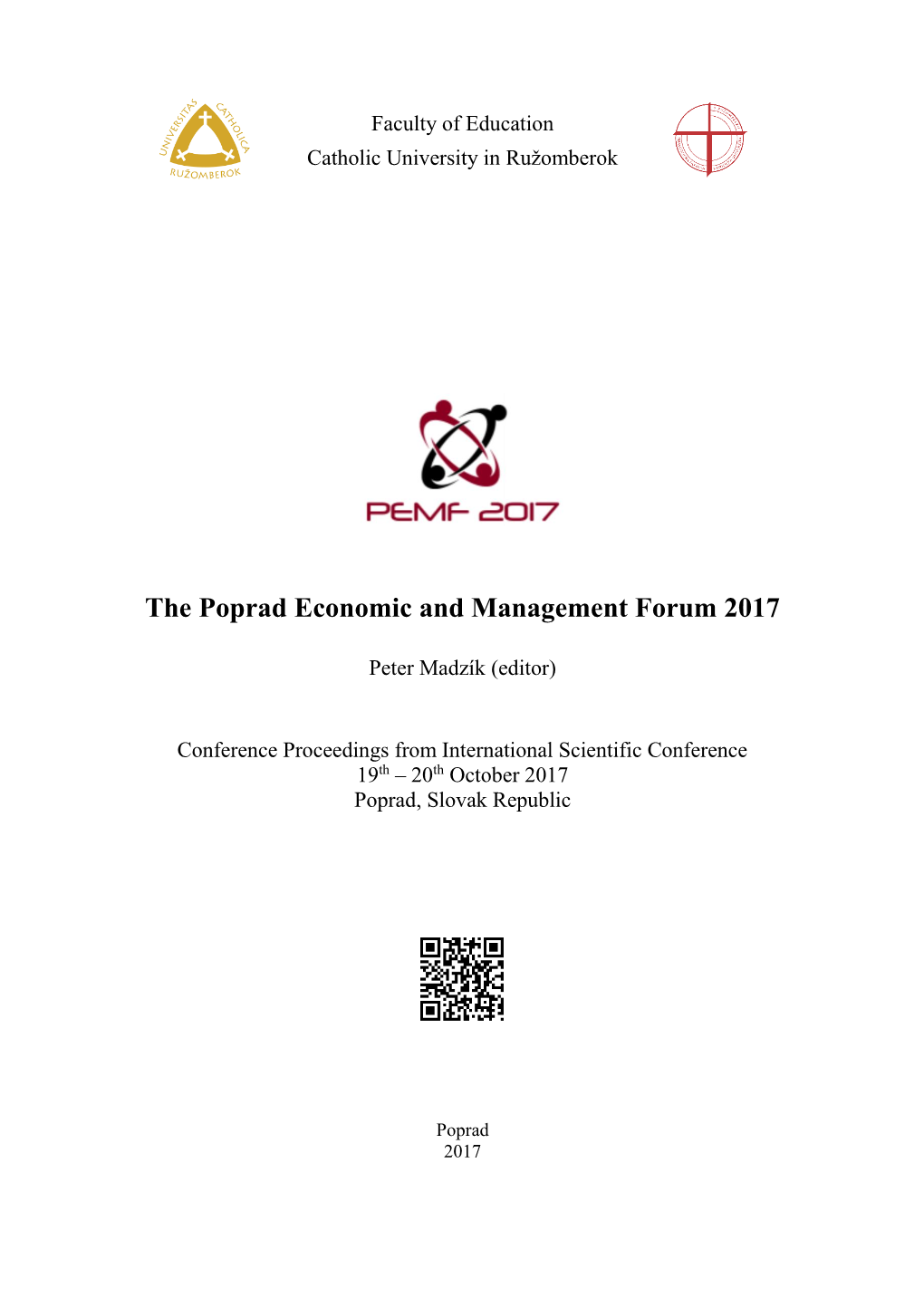 The Poprad Economic and Management Forum 2017