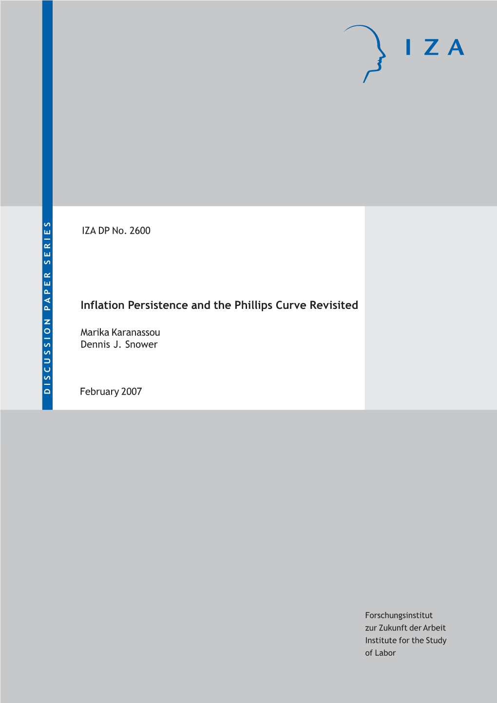 Inflation Persistence and the Phillips Curve Revisited