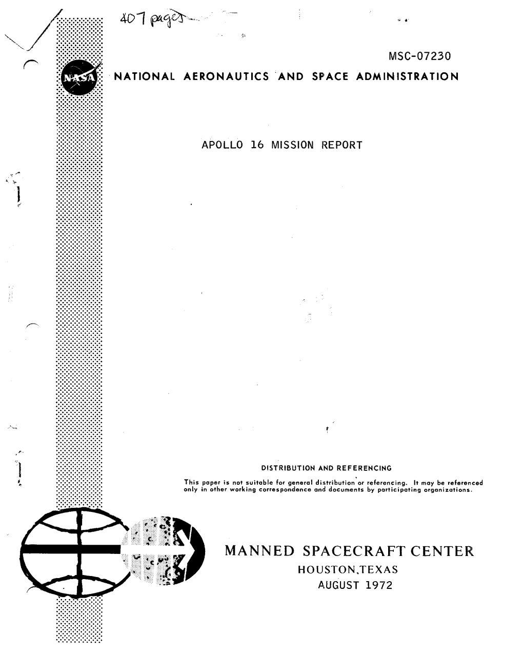 Apollo 16 Mission Report August 1972