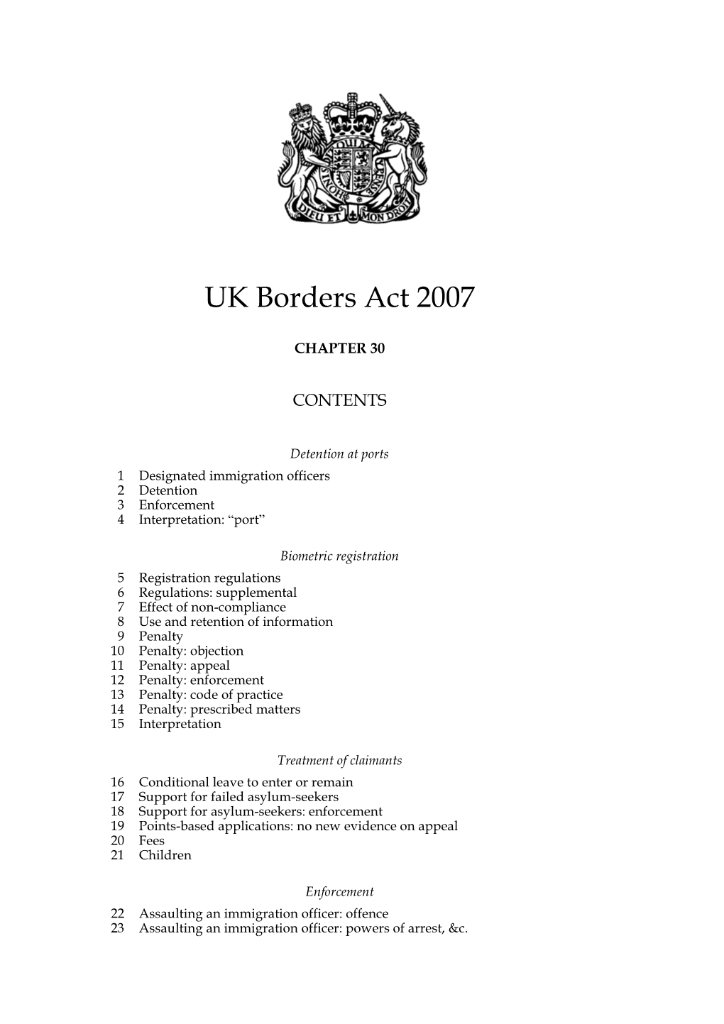 UK Borders Act 2007