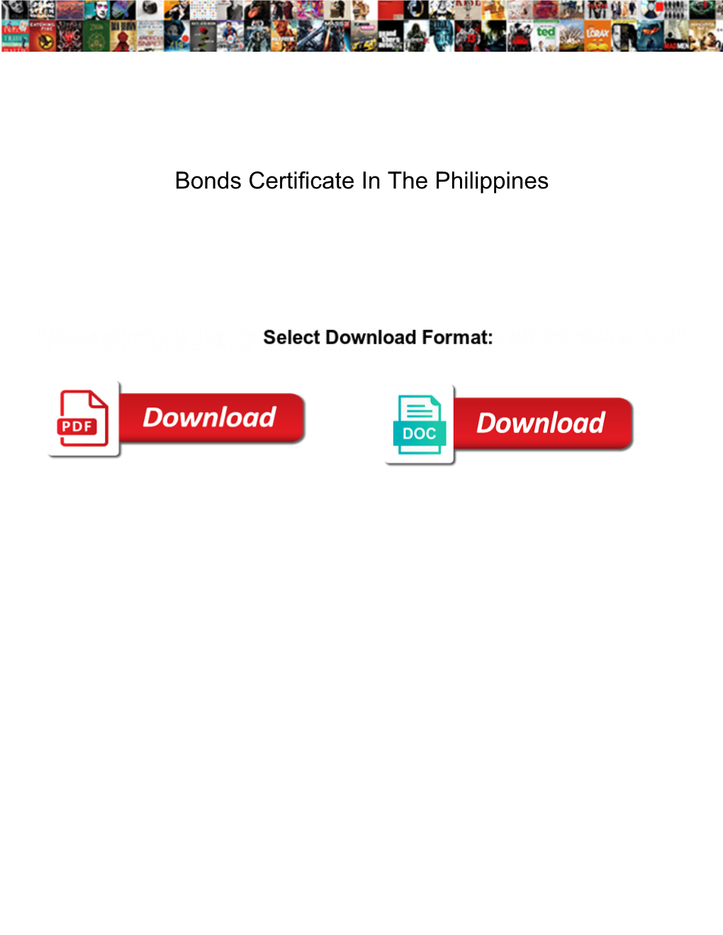 Bonds Certificate in the Philippines