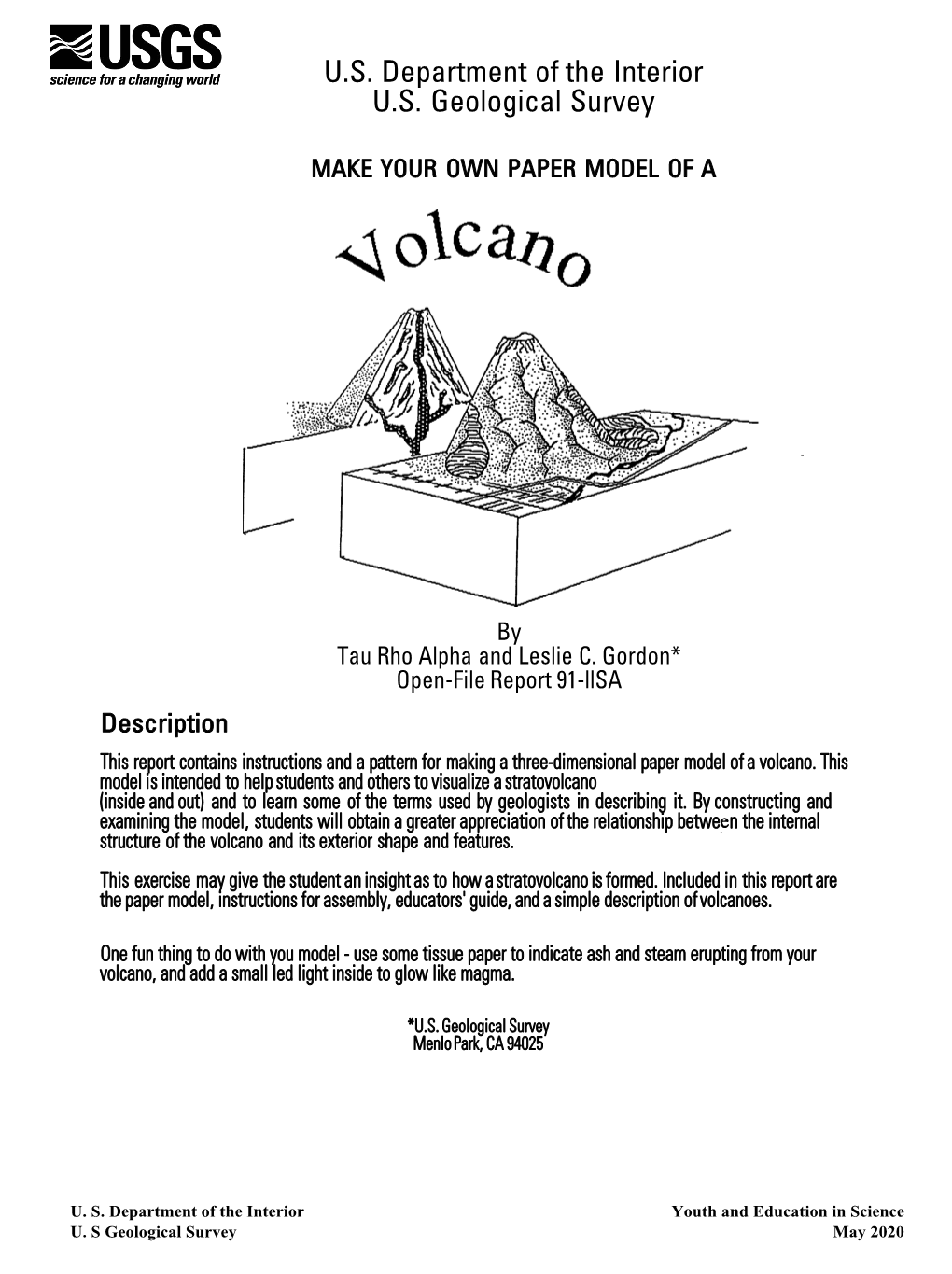 Stratovolcano Paper Model