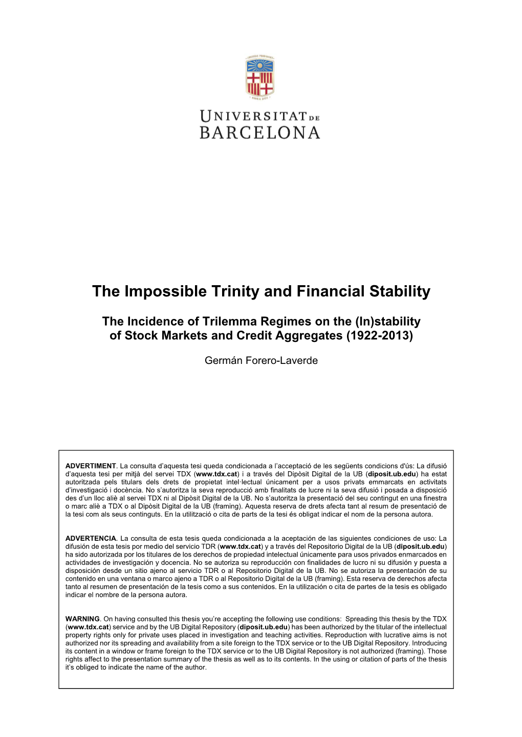 The Impossible Trinity and Financial Stability