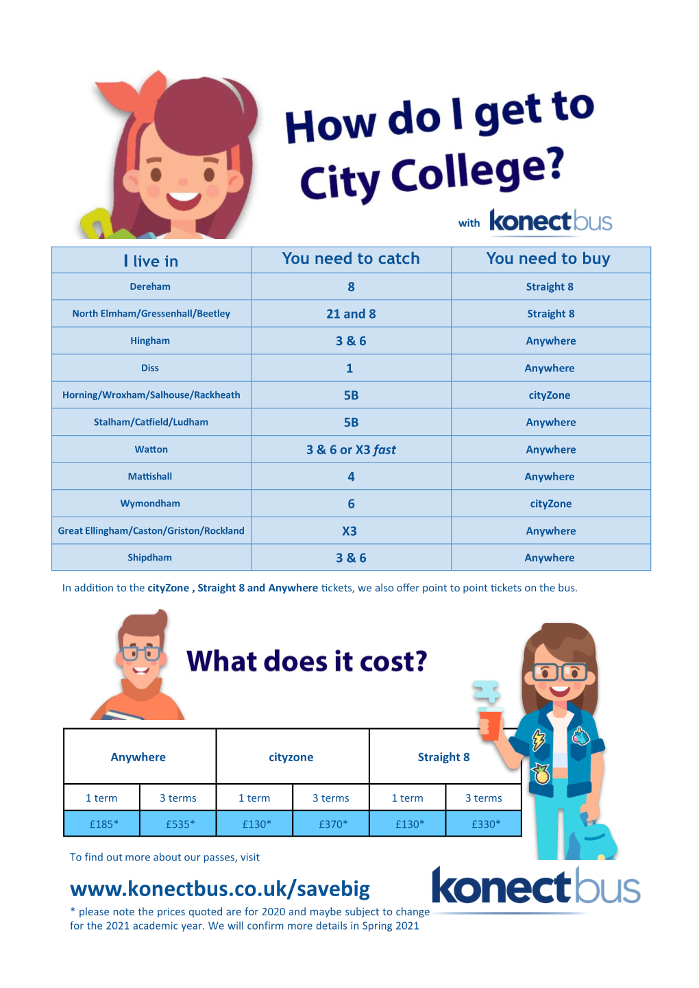 * Please Note the Prices Quoted Are for 2020 and Maybe Subject to Change for the 2021 Academic Year