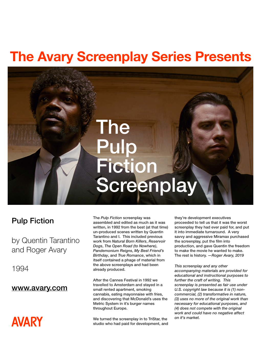 The Pulp Fiction Screenplay