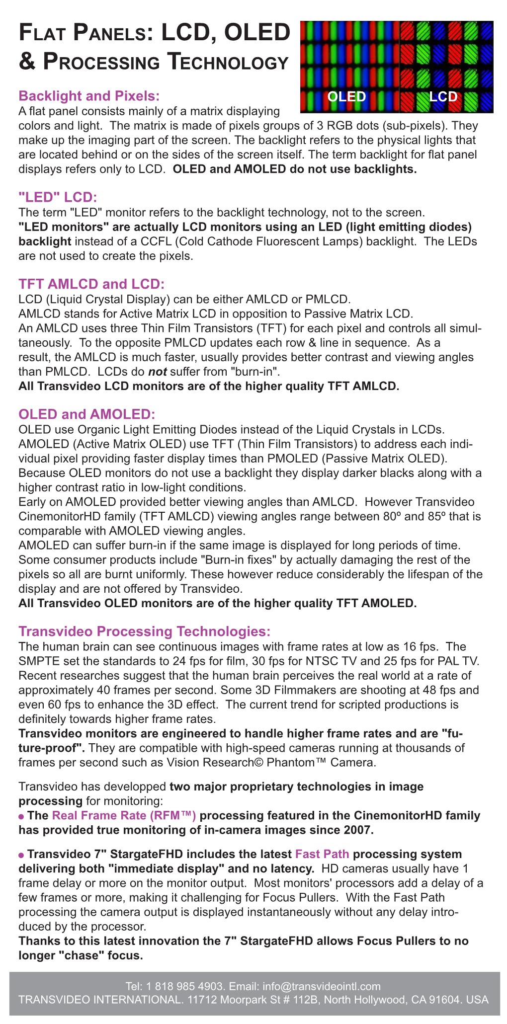 Flat Panels: LCD, OLED & Processing Technology