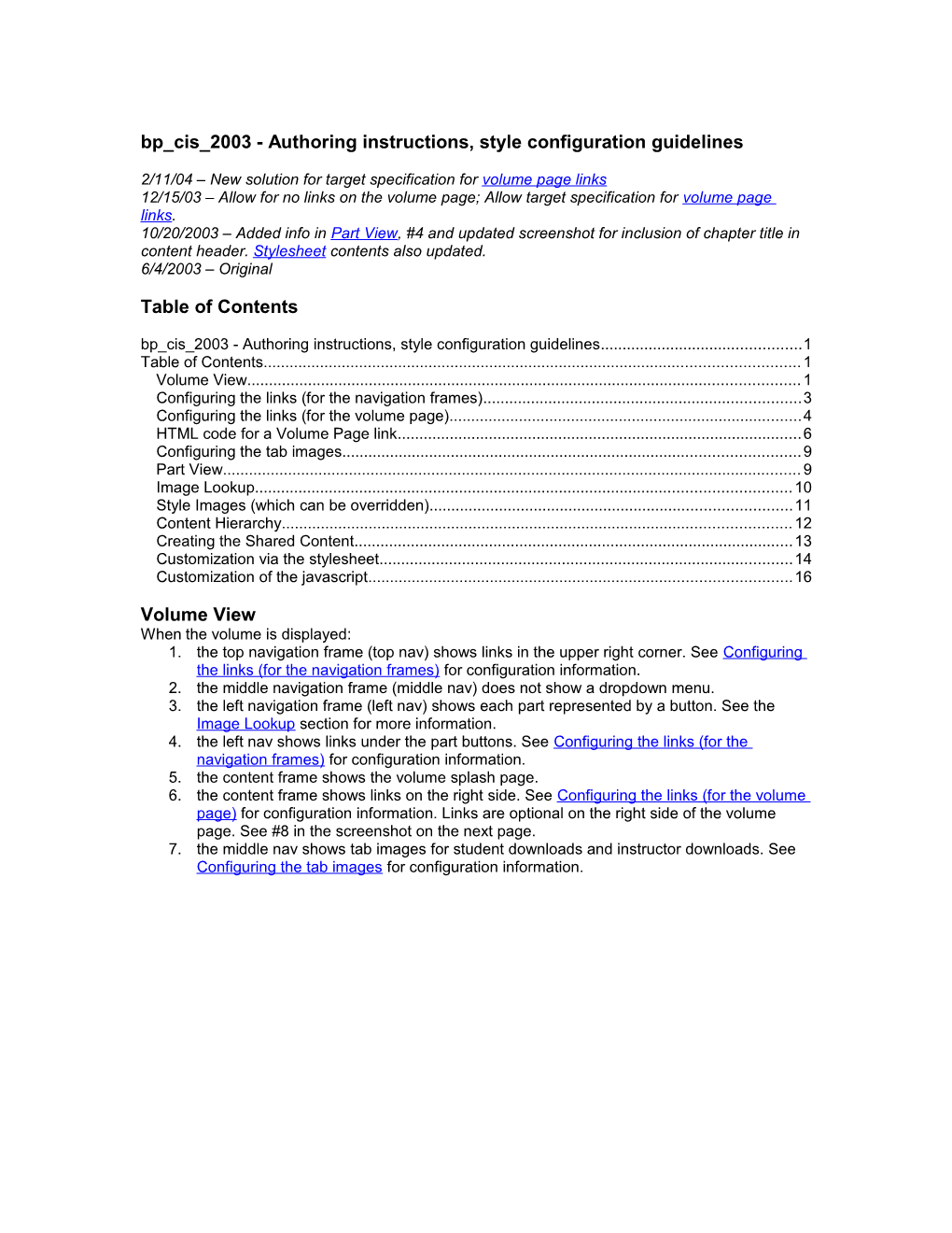 Bp Cis 2003 - Authoring Instructions, Style Configuration Guidelines