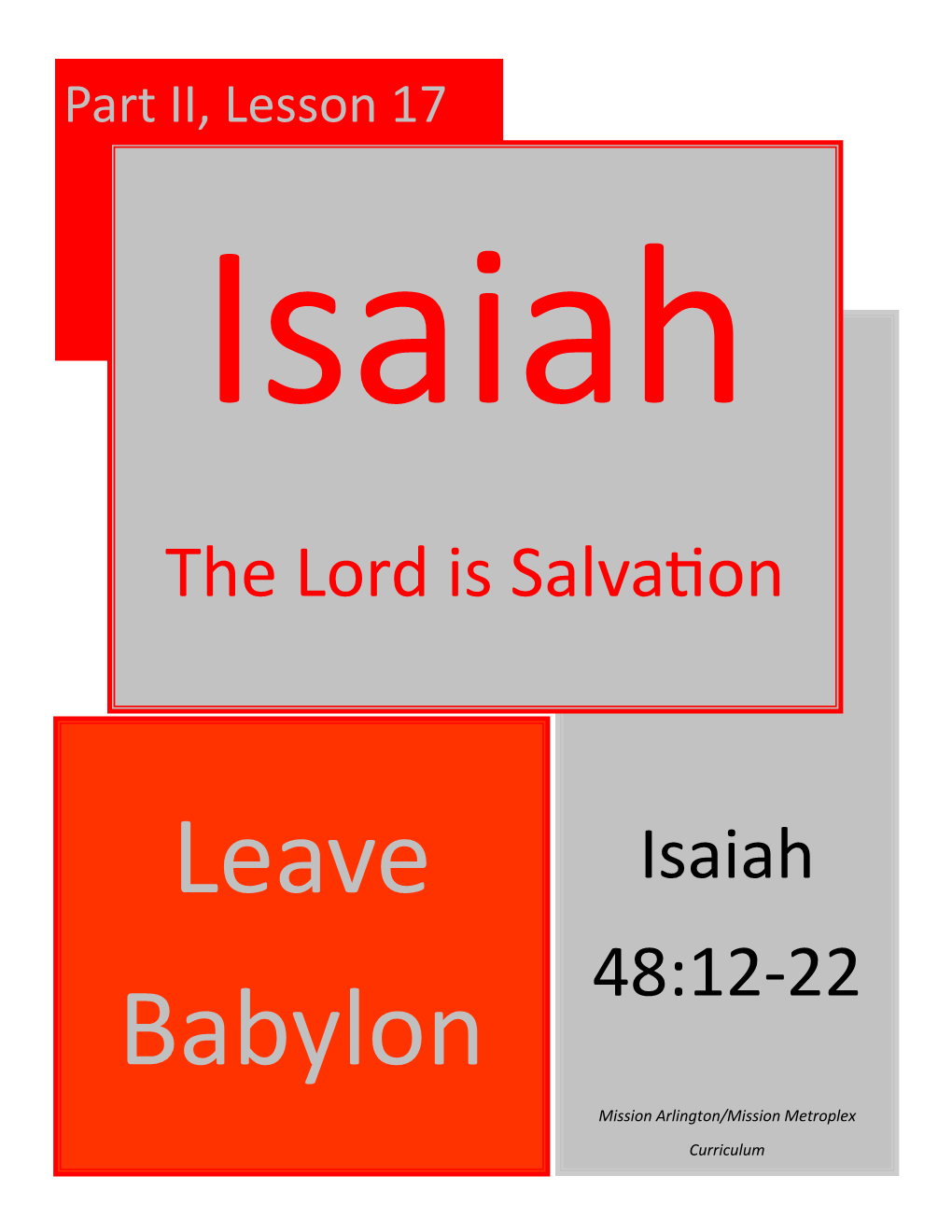Isaiah 48:12-22 the Lord Is Salvation