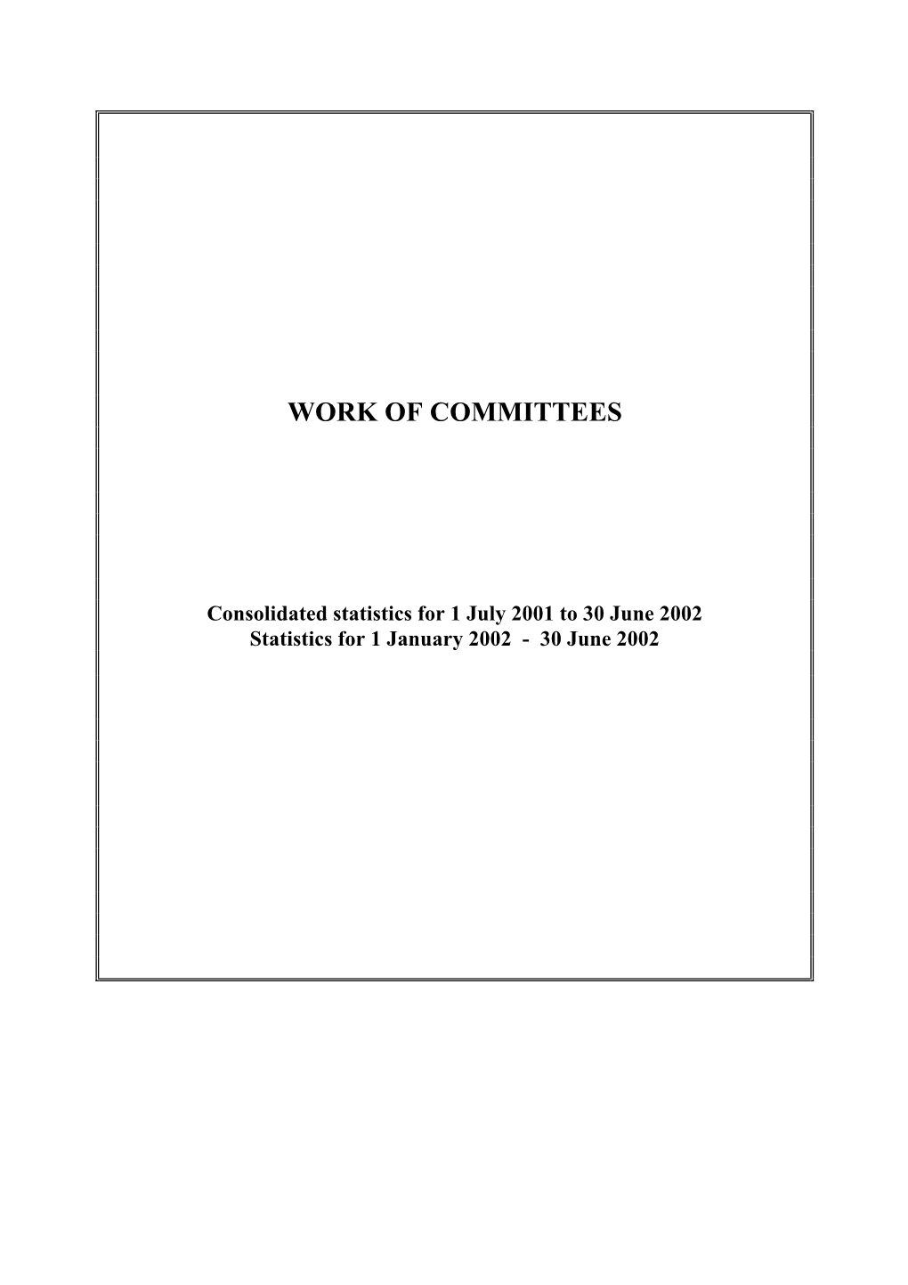 Work of Committees