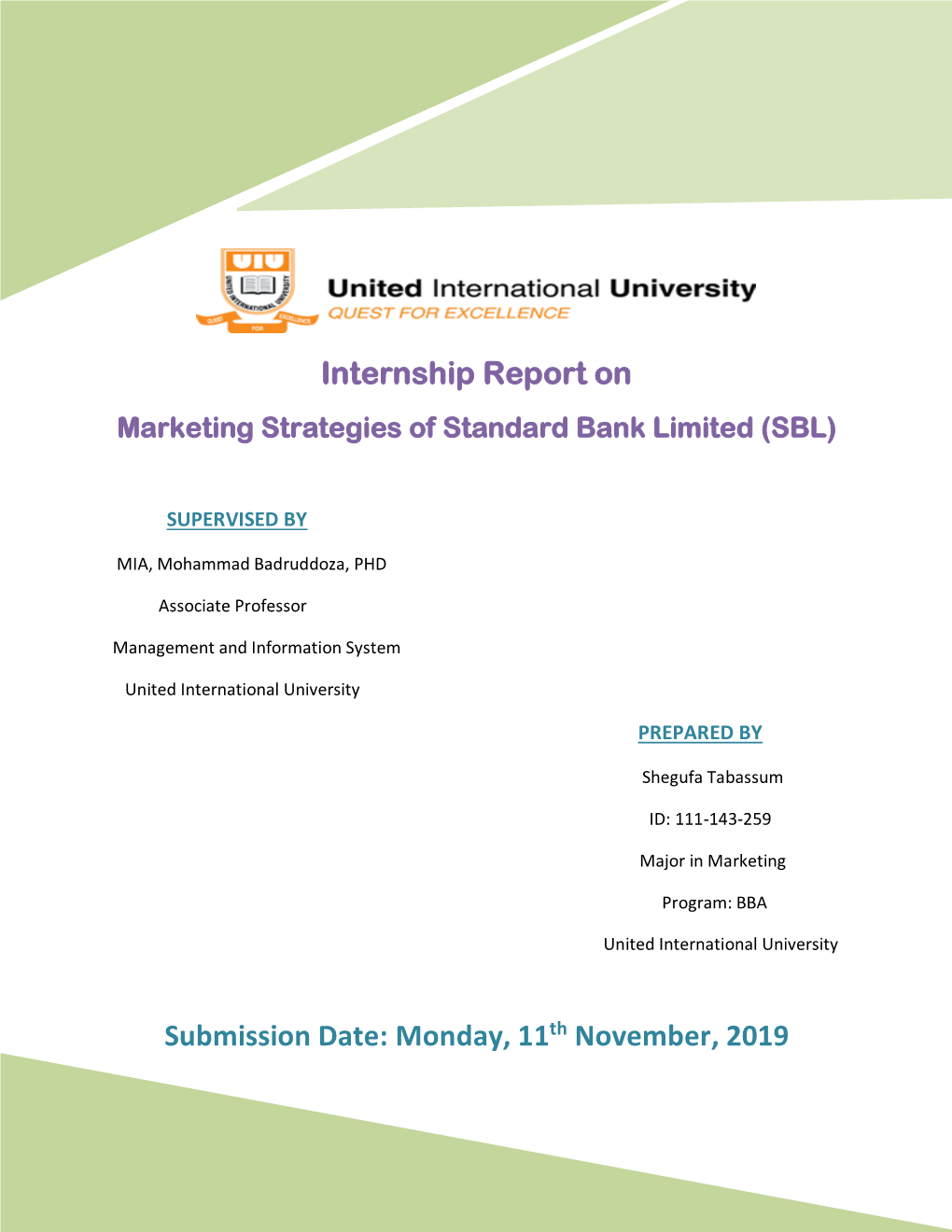 Marketing Strategies of Standard Bank Limited (SBL)