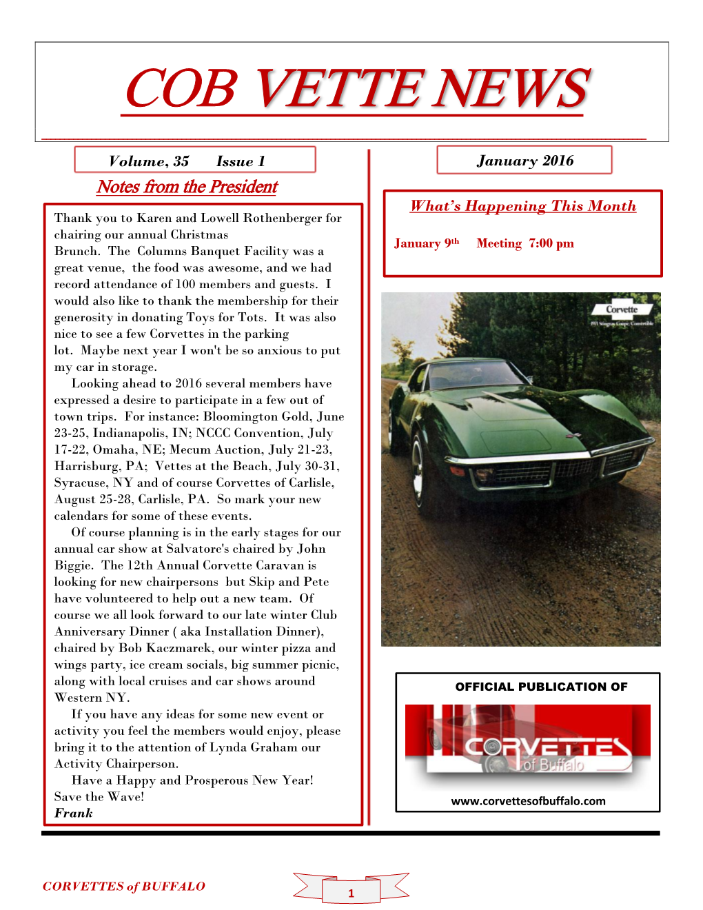 Cob Vette News