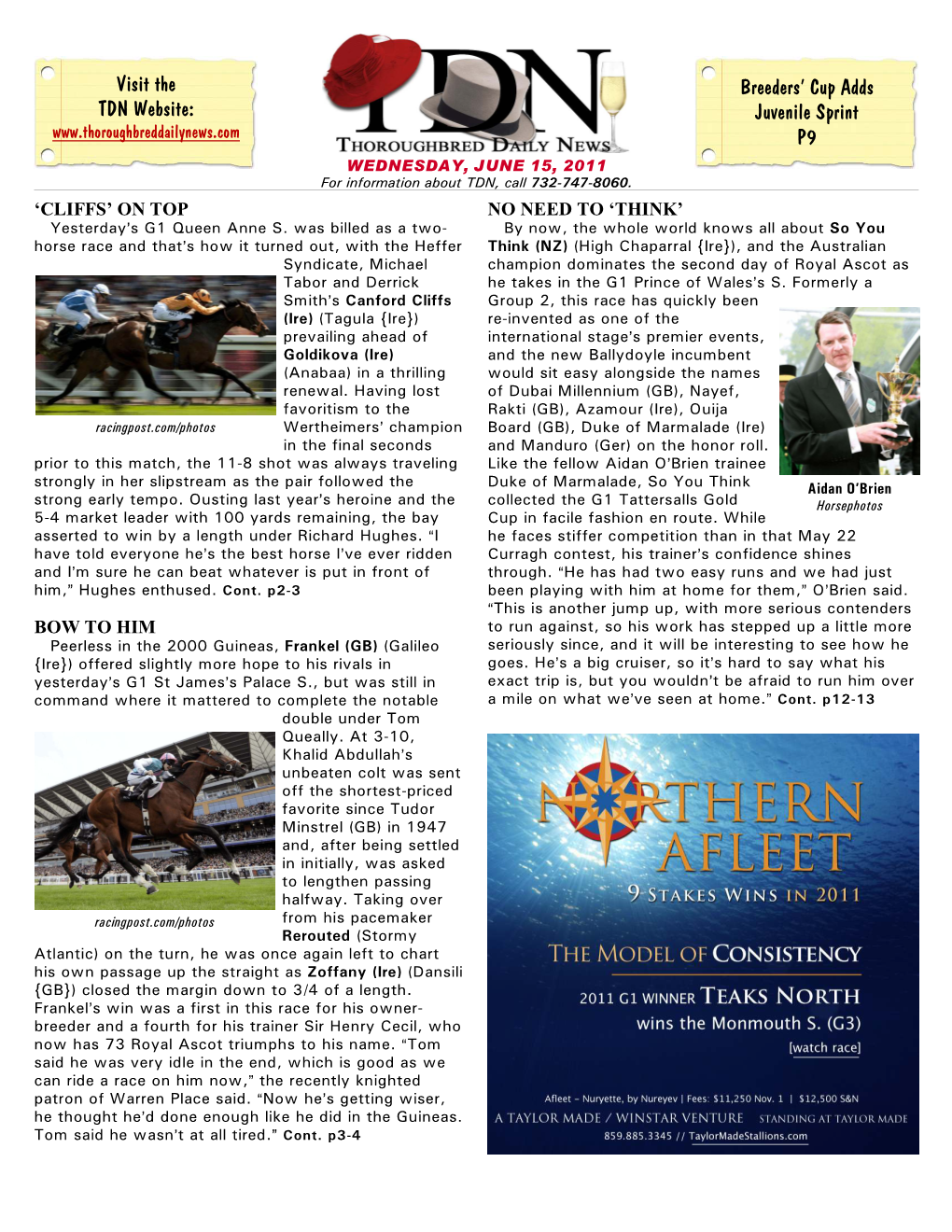 Visit the TDN Website: Breeders' Cup Adds Juvenile Sprint P9