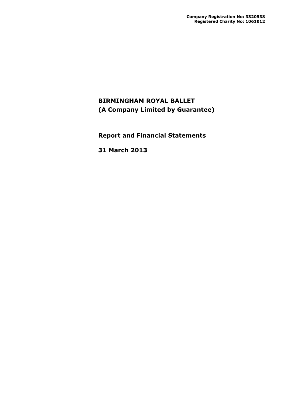 Report and Financial Statements 31 March