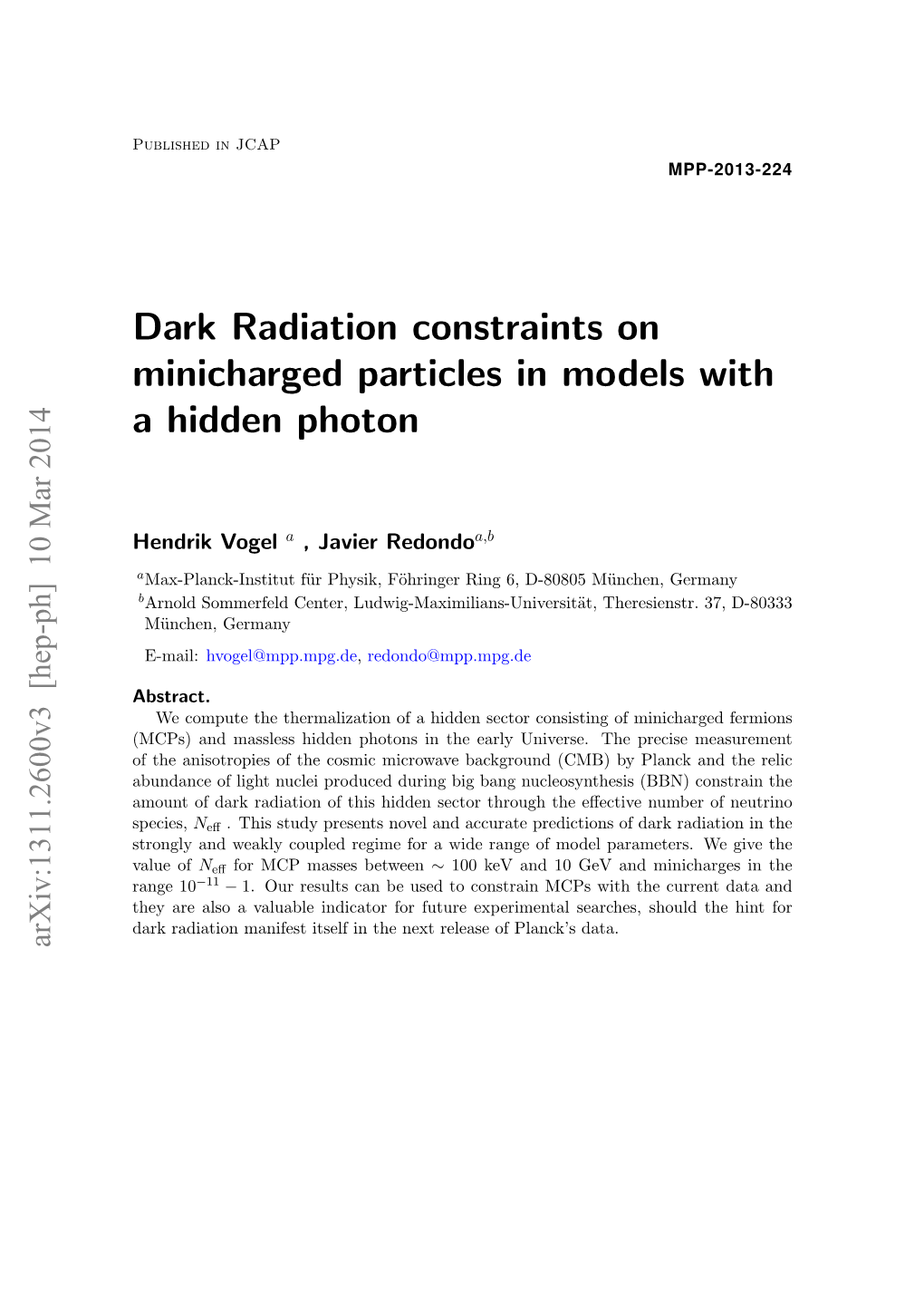 Dark Radiation Constraints on Minicharged Particles in Models with a Hidden Photon