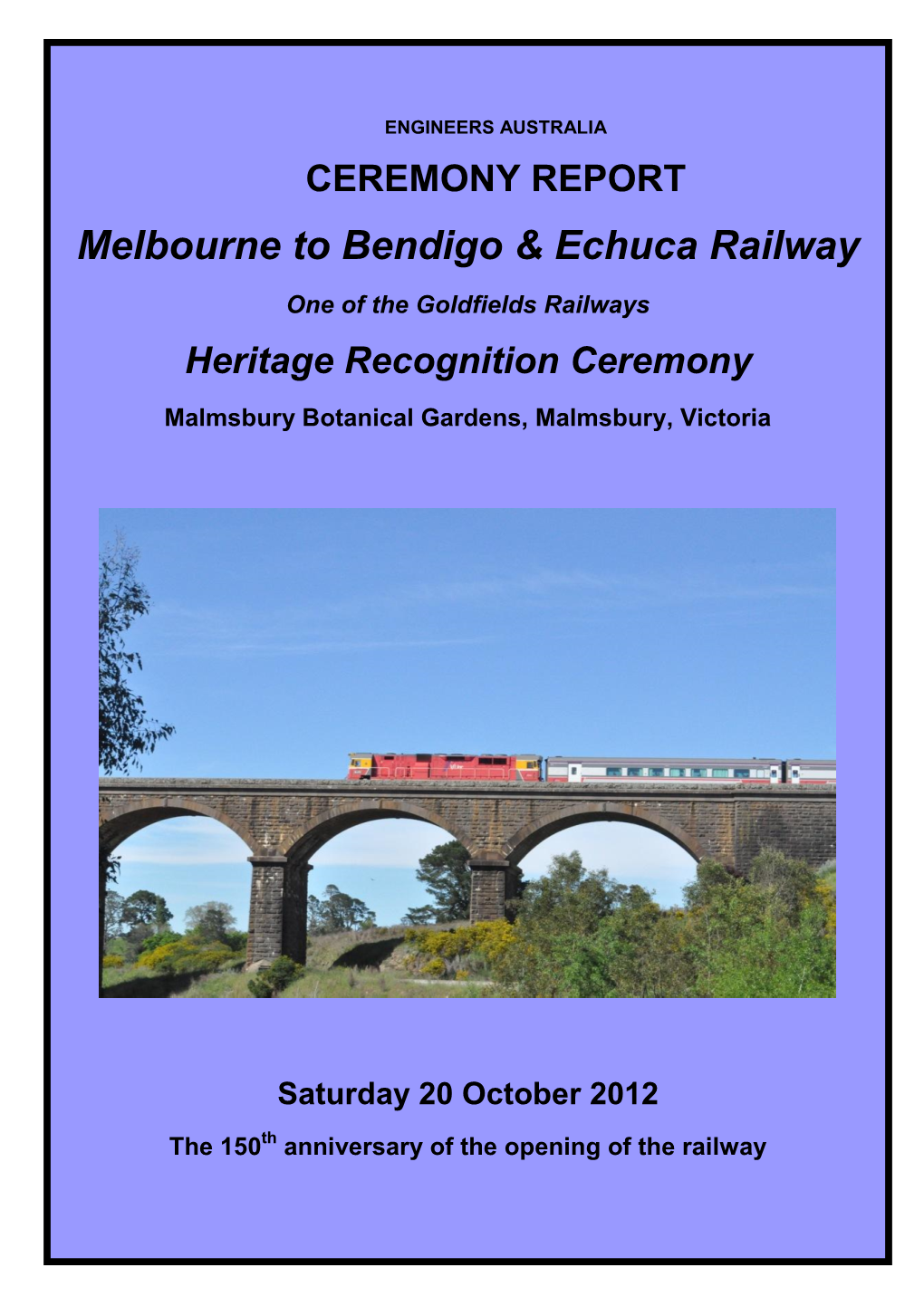 Melbourne to Bendigo & Echuca Railway