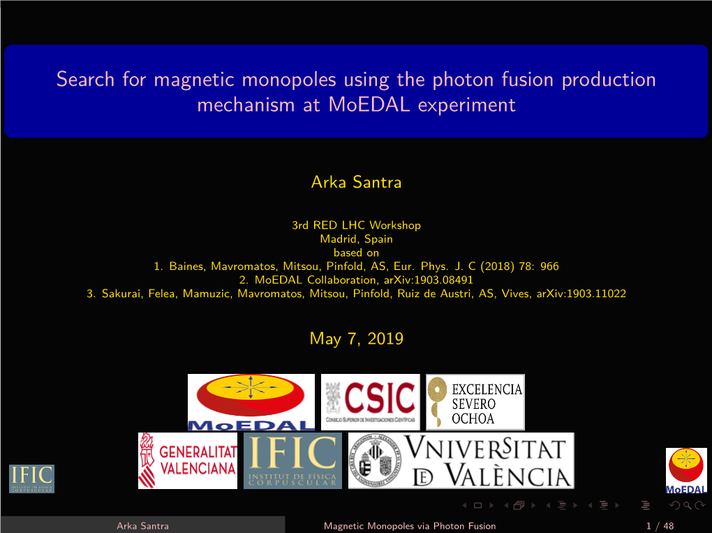 Search for Magnetic Monopoles Using the Photon Fusion Production Mechanism at Moedal Experiment