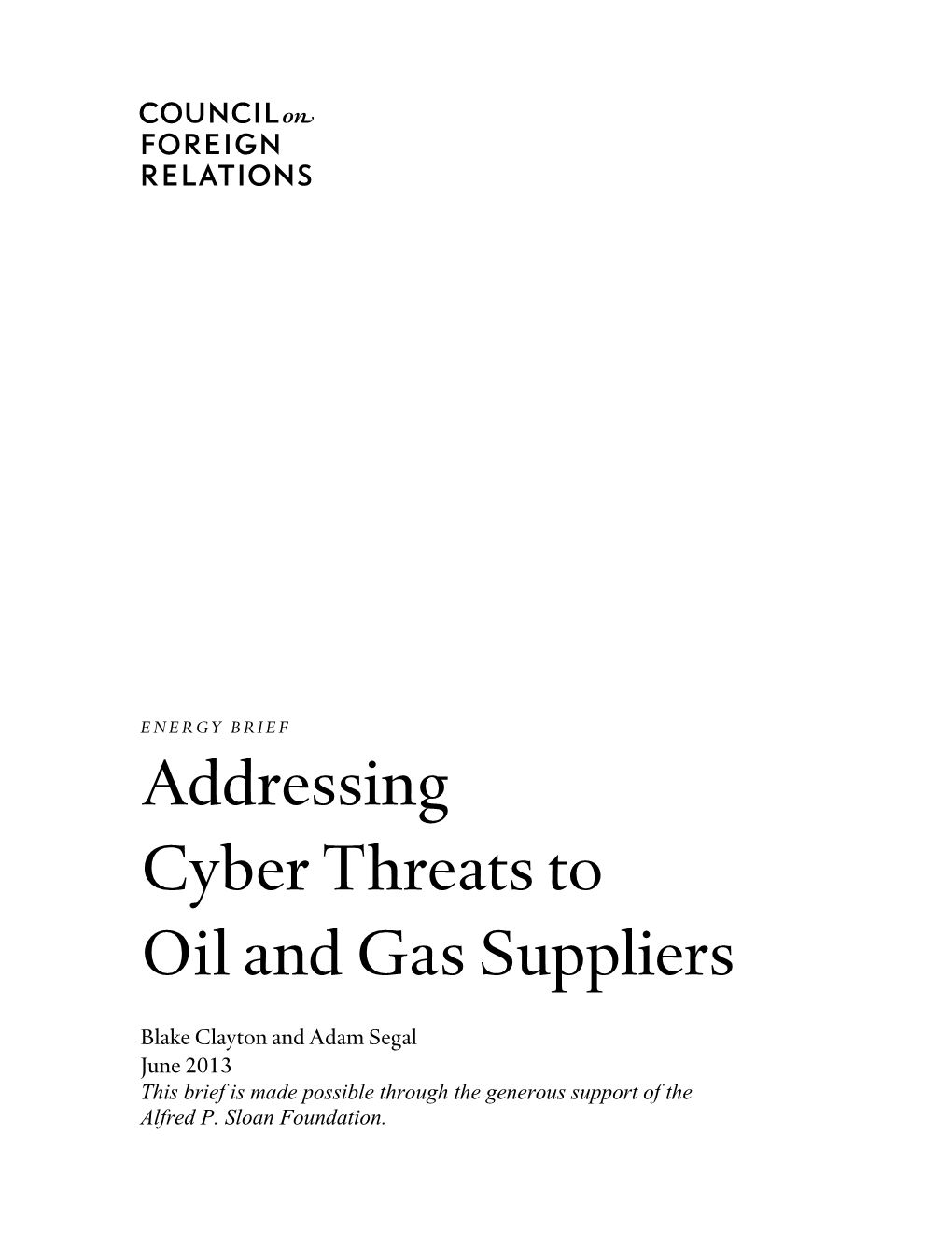 Addressing Cyber Threats to Oil and Gas Suppliers