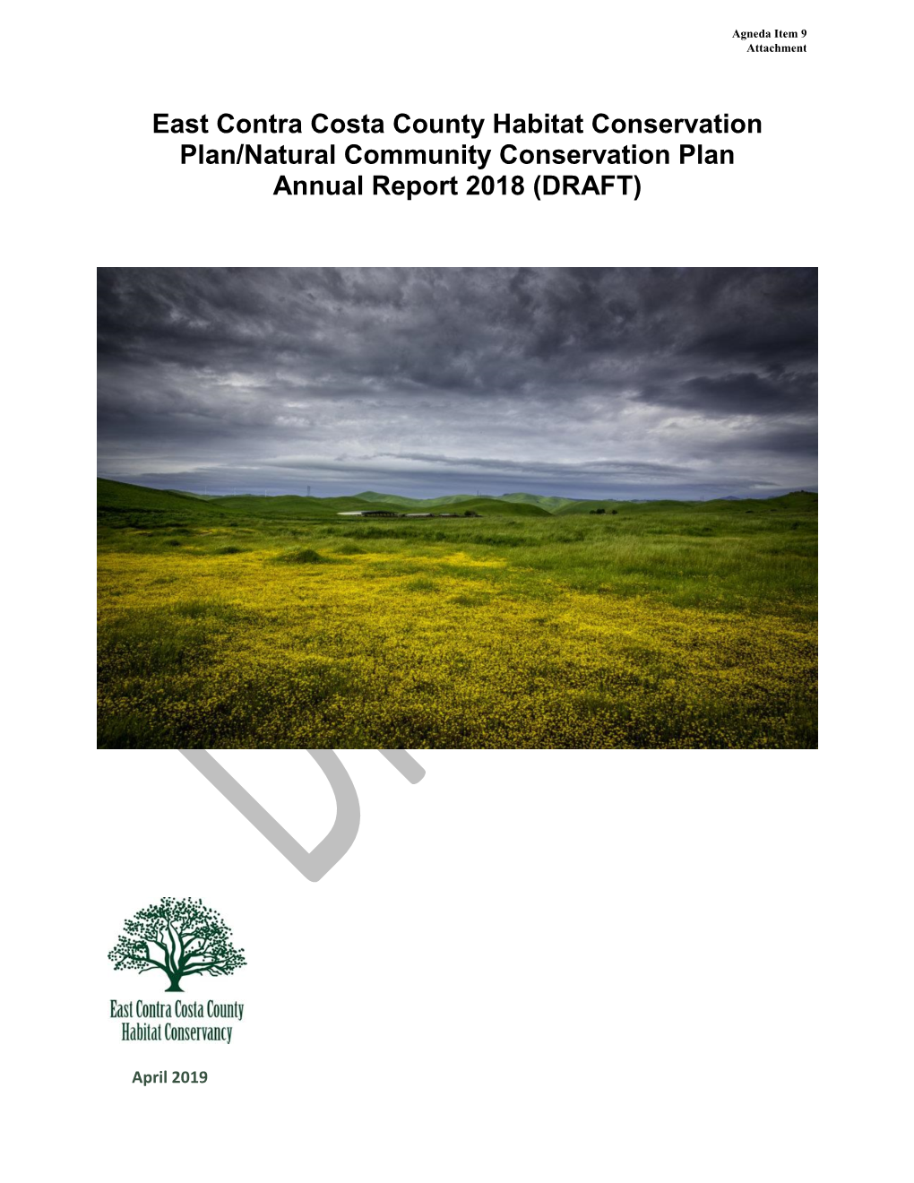 East Contra Costa County Habitat Conservation Plan/Natural Community Conservation Plan Annual Report 2018 (DRAFT)