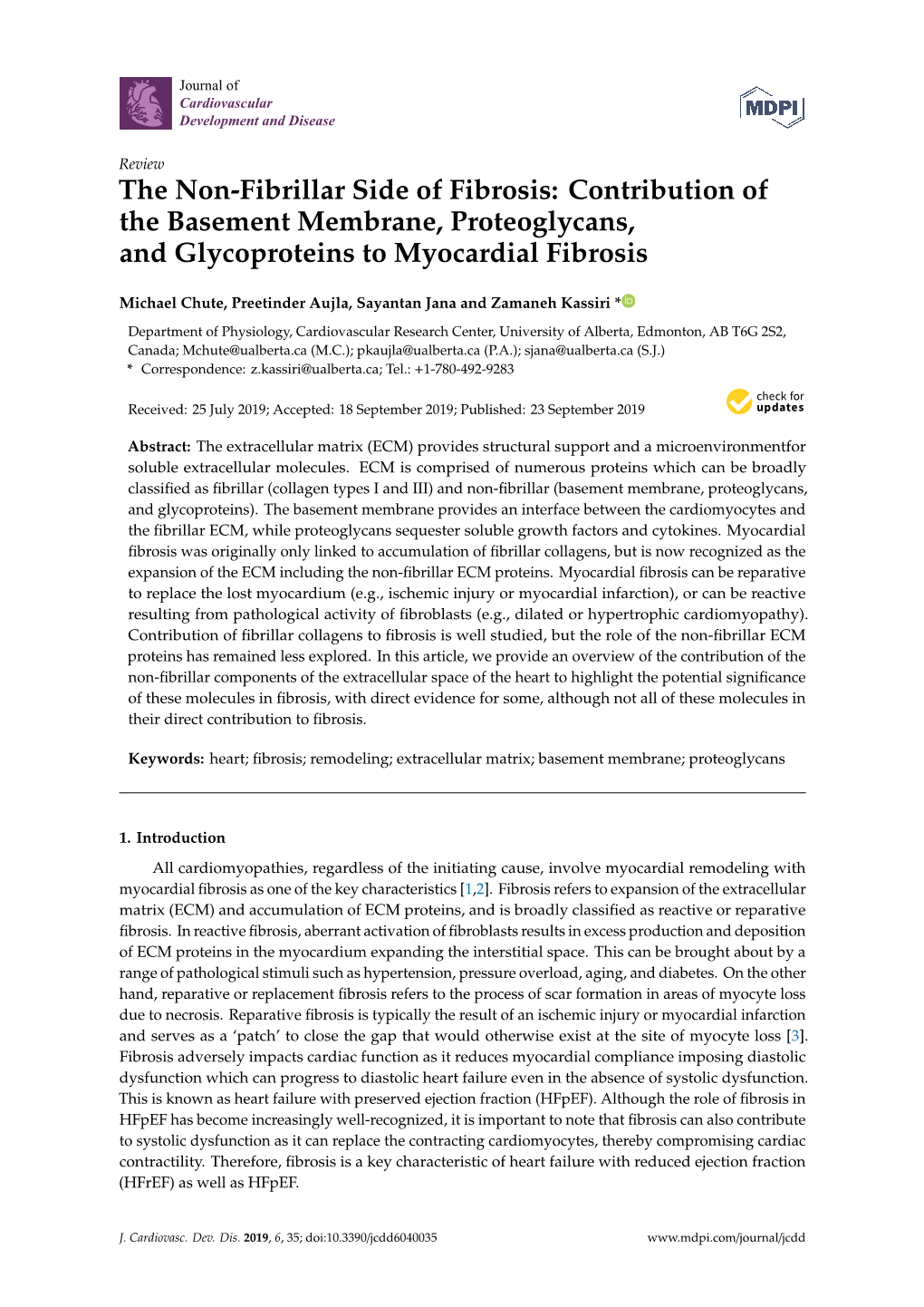 The Non-Fibrillar Side of Fibrosis: Contribution of the Basement Membrane, Proteoglycans, and Glycoproteins to Myocardial Fibrosis