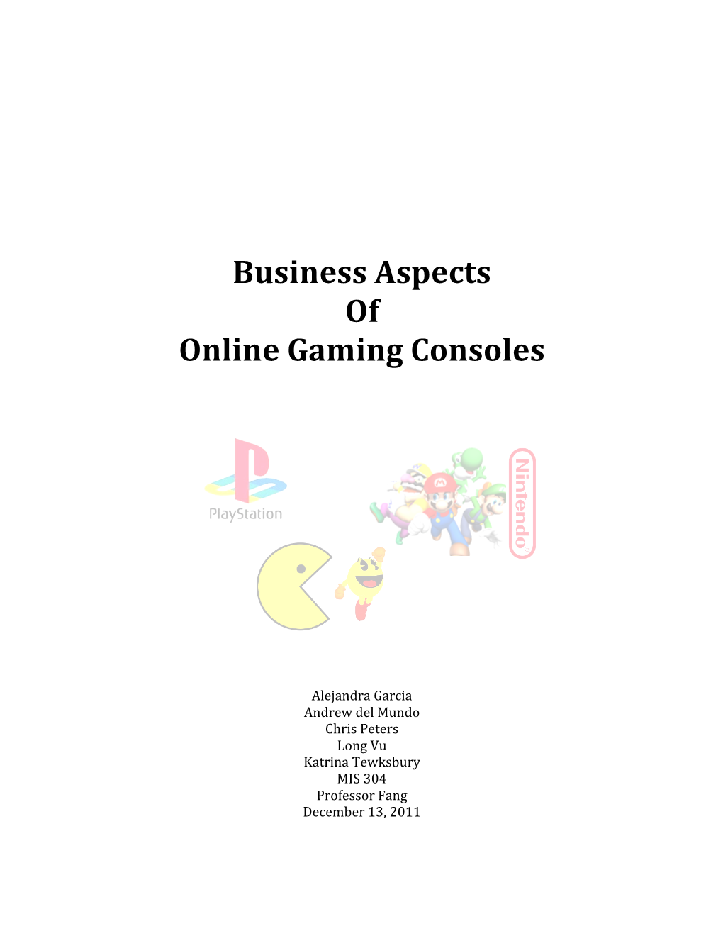 Business Aspects of Online Gaming Consoles