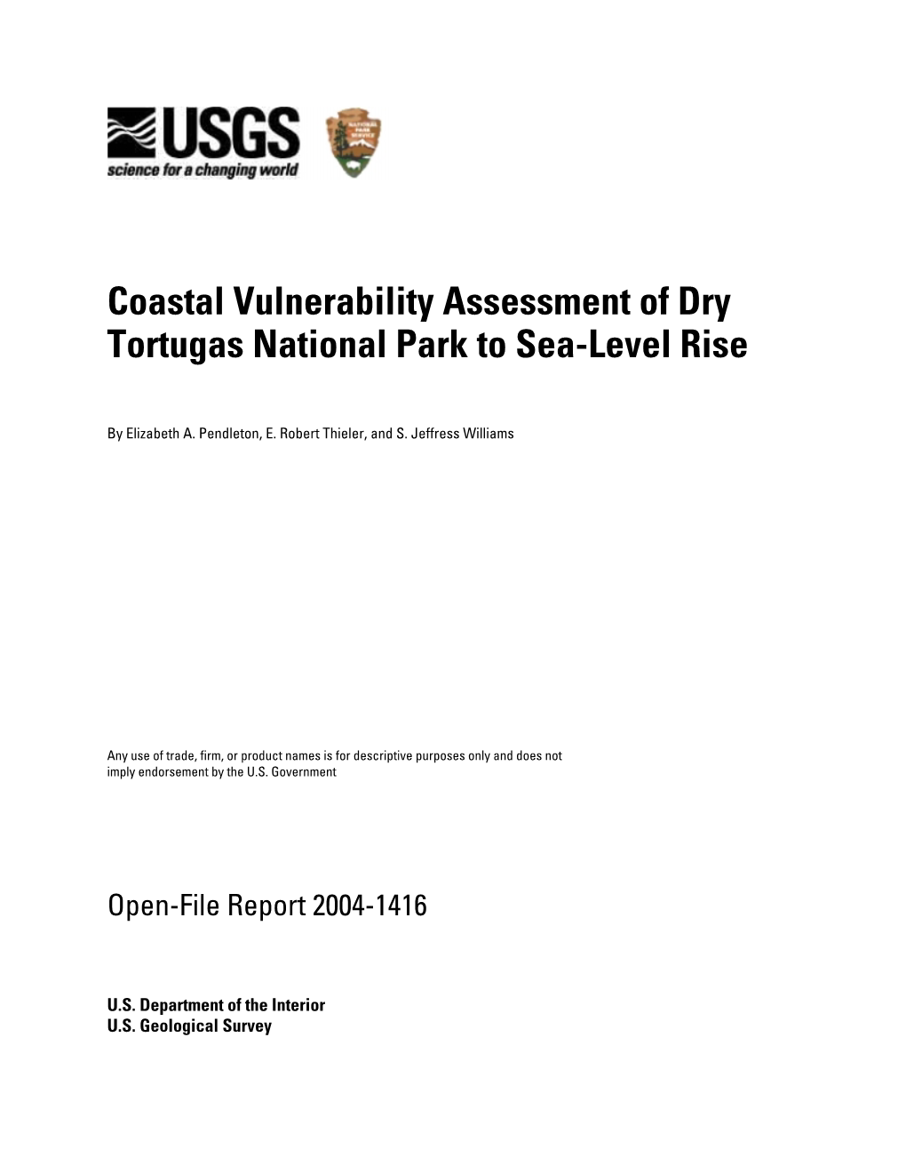Coastal Vulnerability Assessment of Dry Tortugas National Park to Sea-Level Rise