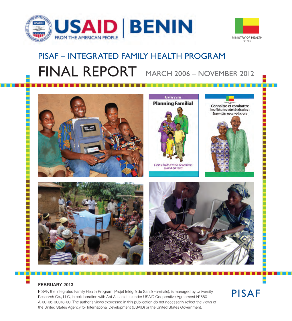 Pisaf – Integrated Family Health Program Final Report March 2006 – November 2012