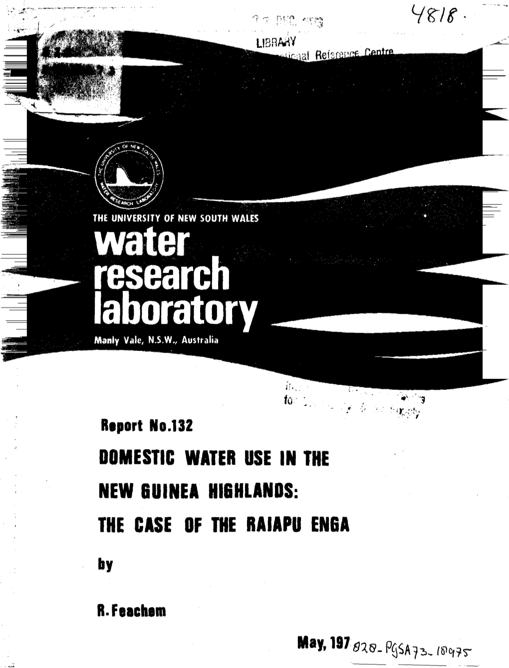 DOMESTIC WATER USE in the NEW 8UINEA HI6HLAN0S: the CASE of the RAIAPU ENGA By
