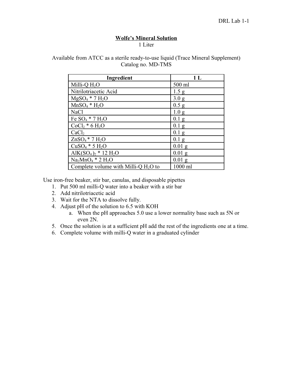 SL 10 Trace Elements Solution s1